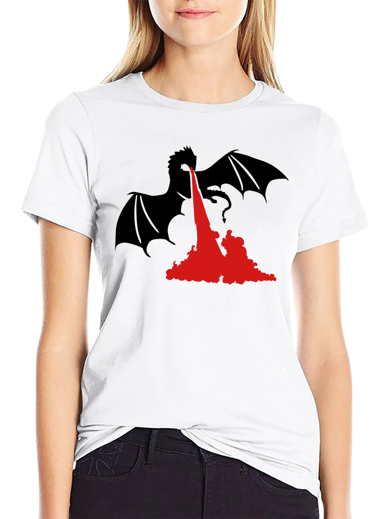 Dragon Fire T-Shirt - Black Graphic Tee