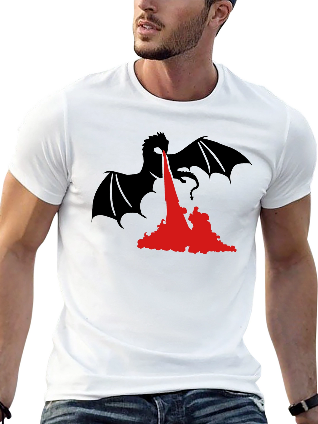 Dragon Fire T-Shirt - Black Graphic Tee