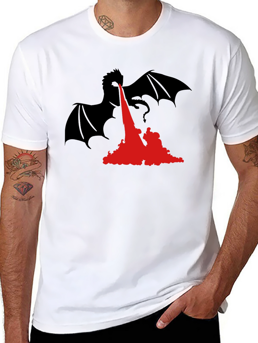 Dragon Fire T-Shirt - Black Graphic Tee
