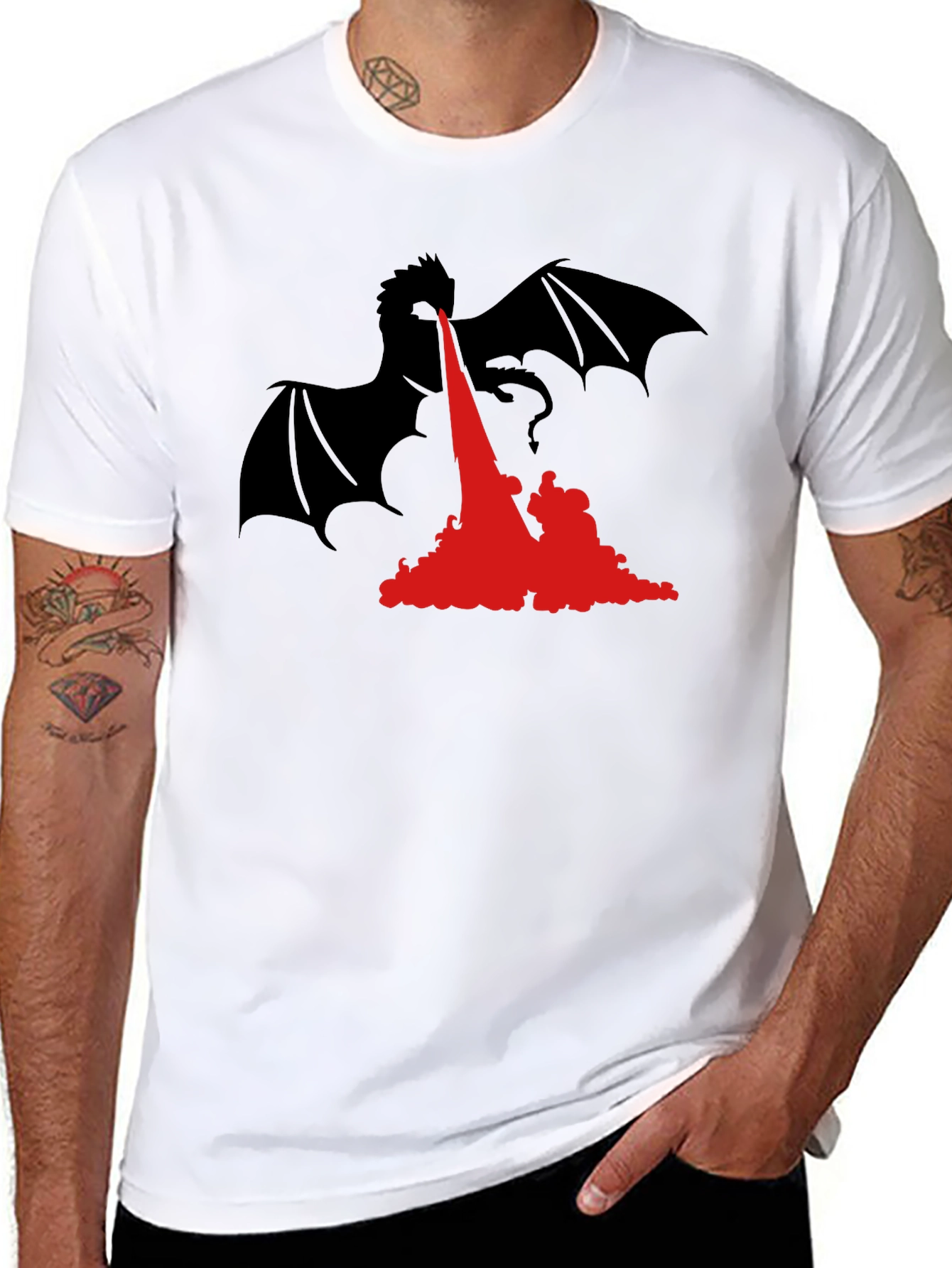 Dragon Fire T-Shirt - Black Graphic Tee