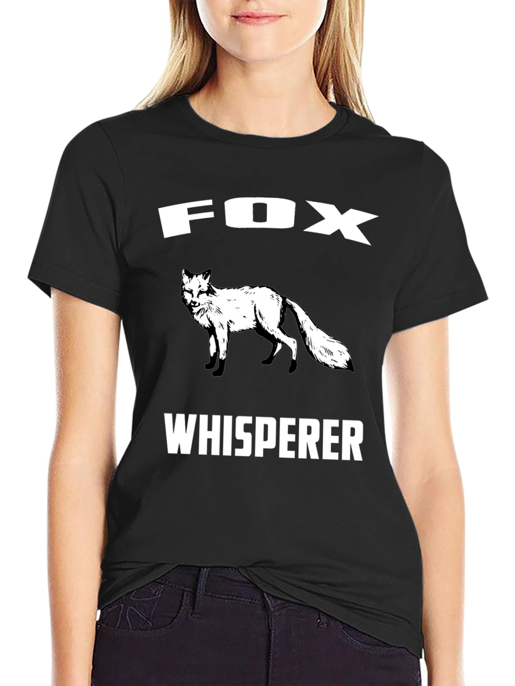 Fox Whisperer Black Graphic T-Shirt