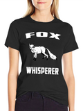 Fox Whisperer Black Graphic T-Shirt