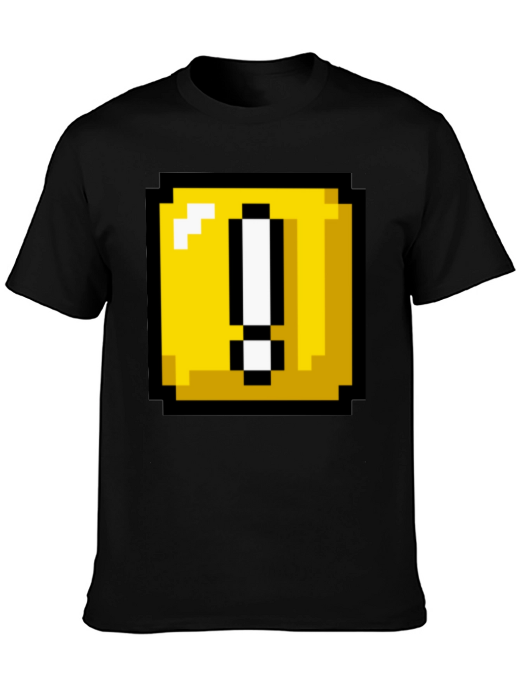 Pixelated Question Block Graphic Tee - Retro Gamer Style