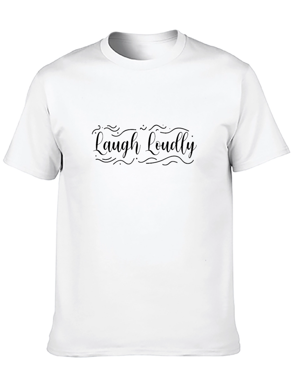 Laugh Loudly Graphic Tee - Black Casual T-Shirt