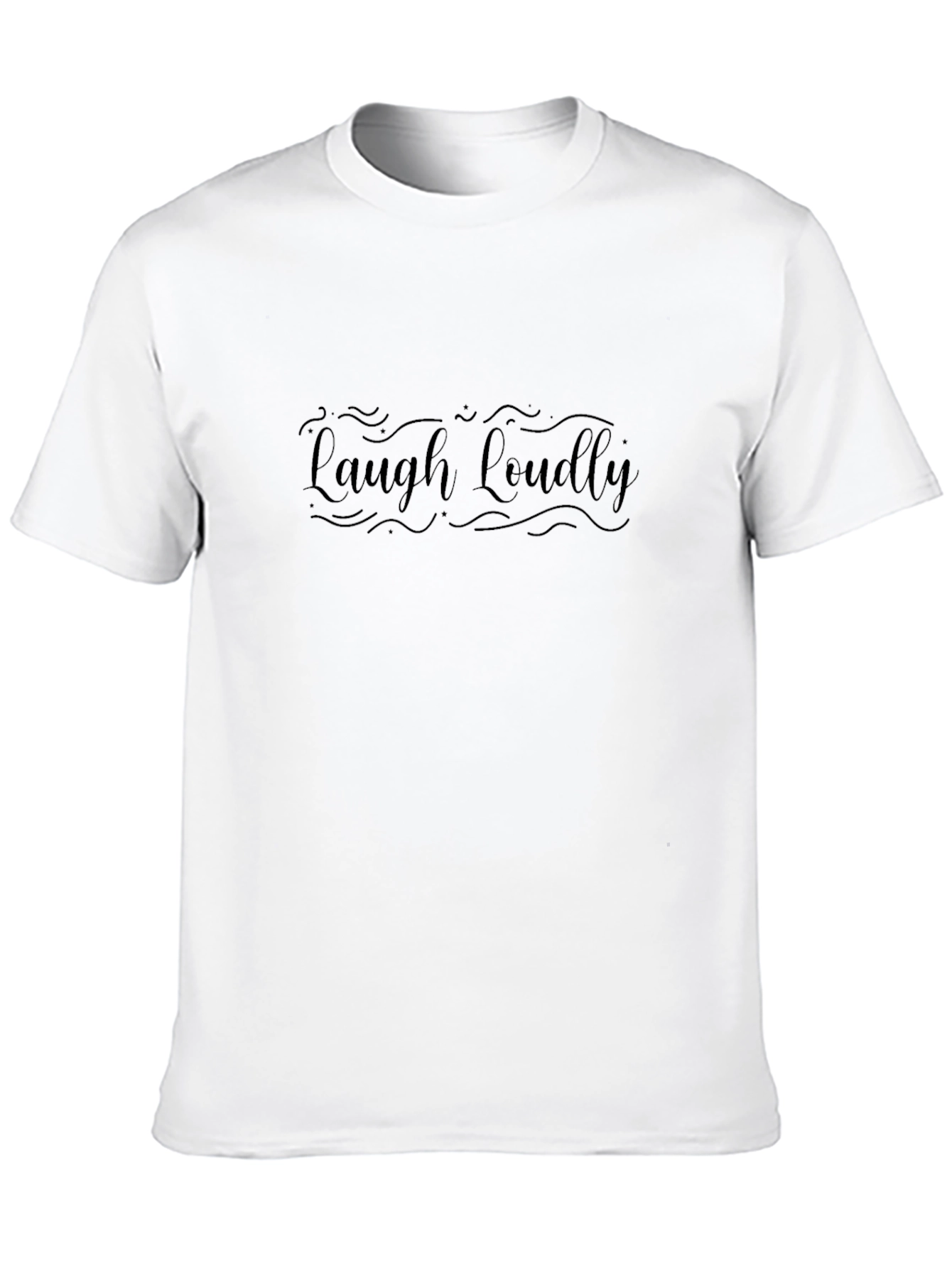 Laugh Loudly Graphic Tee - Black Casual T-Shirt