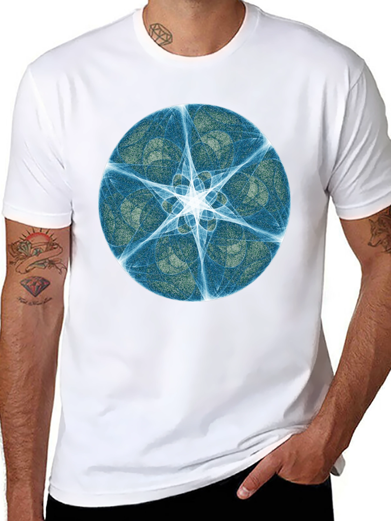 Abstract Starburst Graphic Black Tee