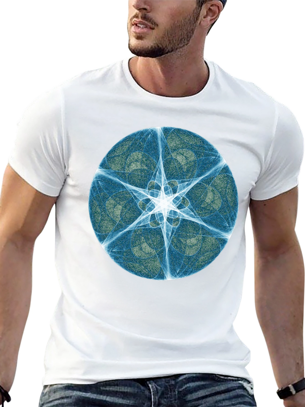Abstract Starburst Graphic Black Tee