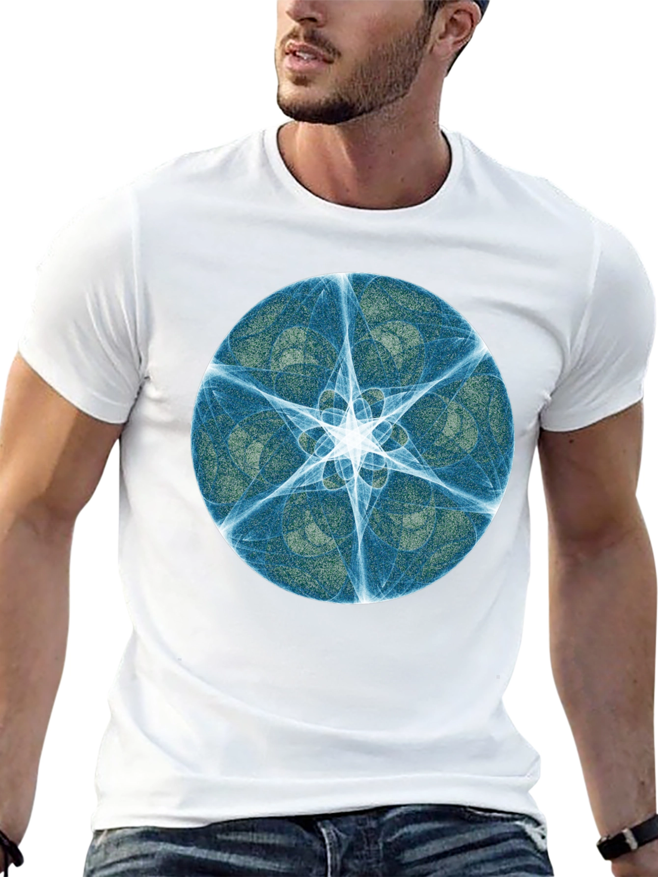 Abstract Starburst Graphic Black Tee