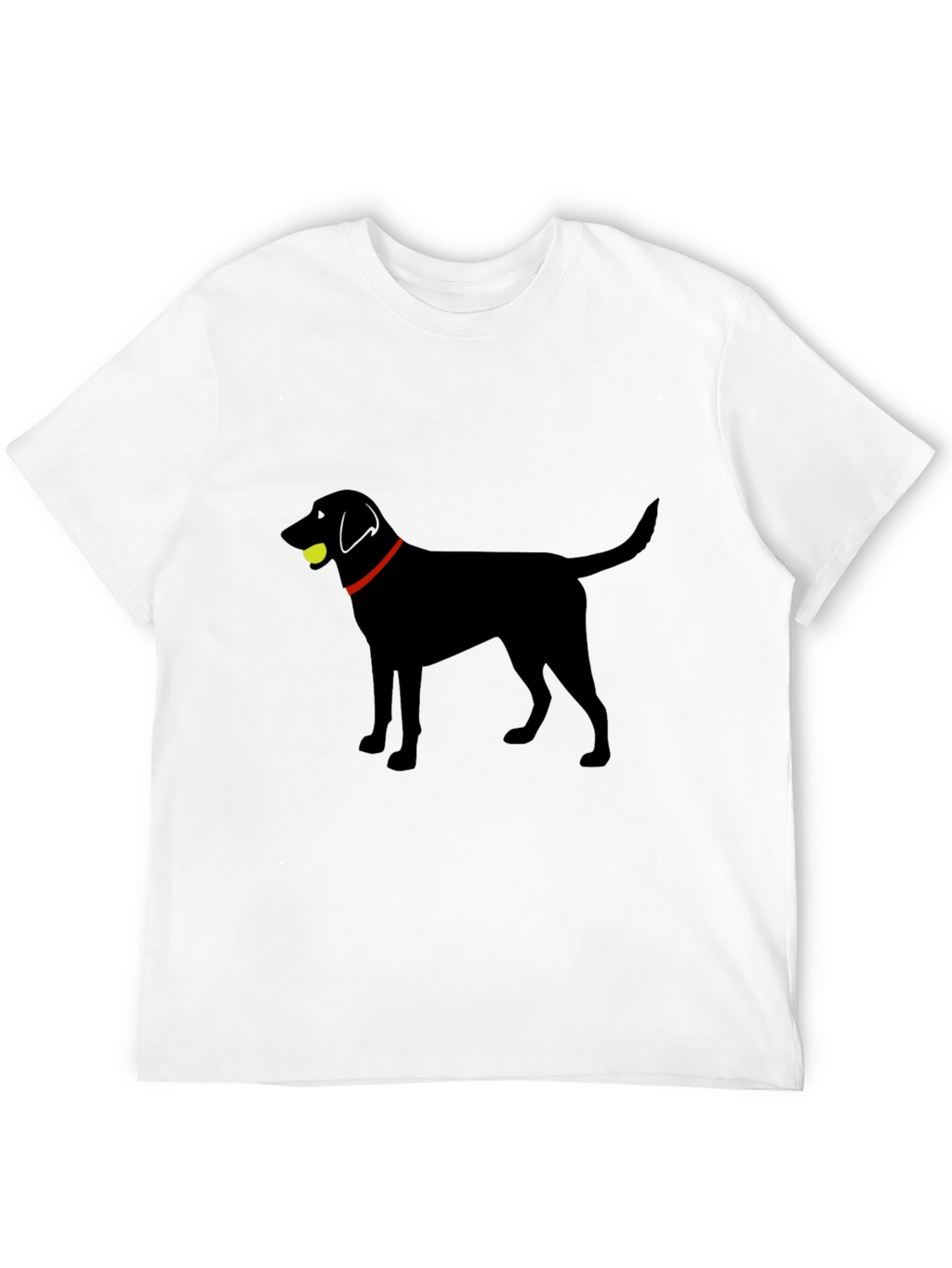 Black Lab with Tennis Ball Graphic T-Shirt