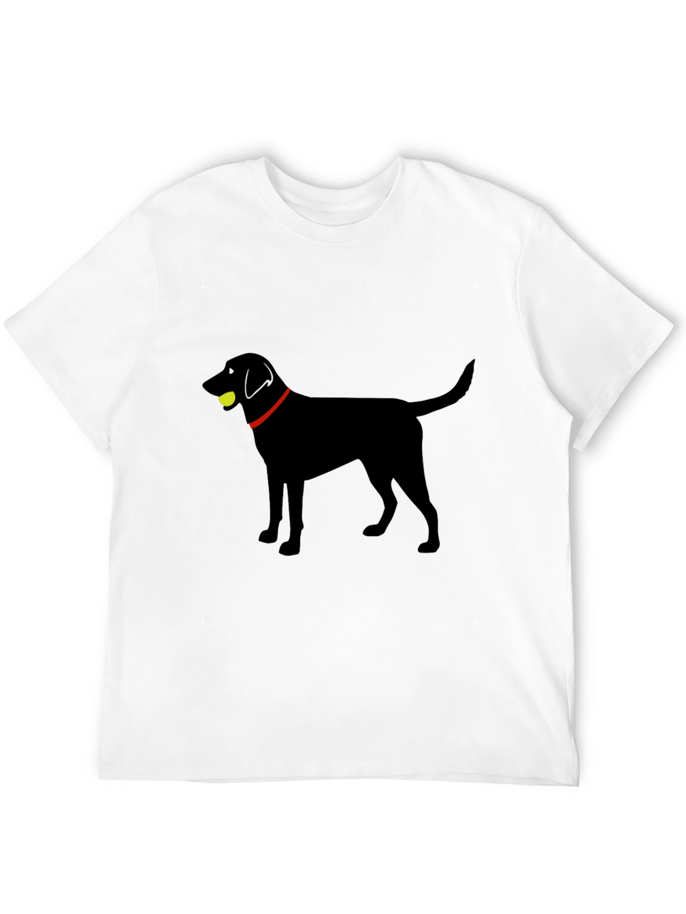 Black Lab with Tennis Ball Graphic T-Shirt