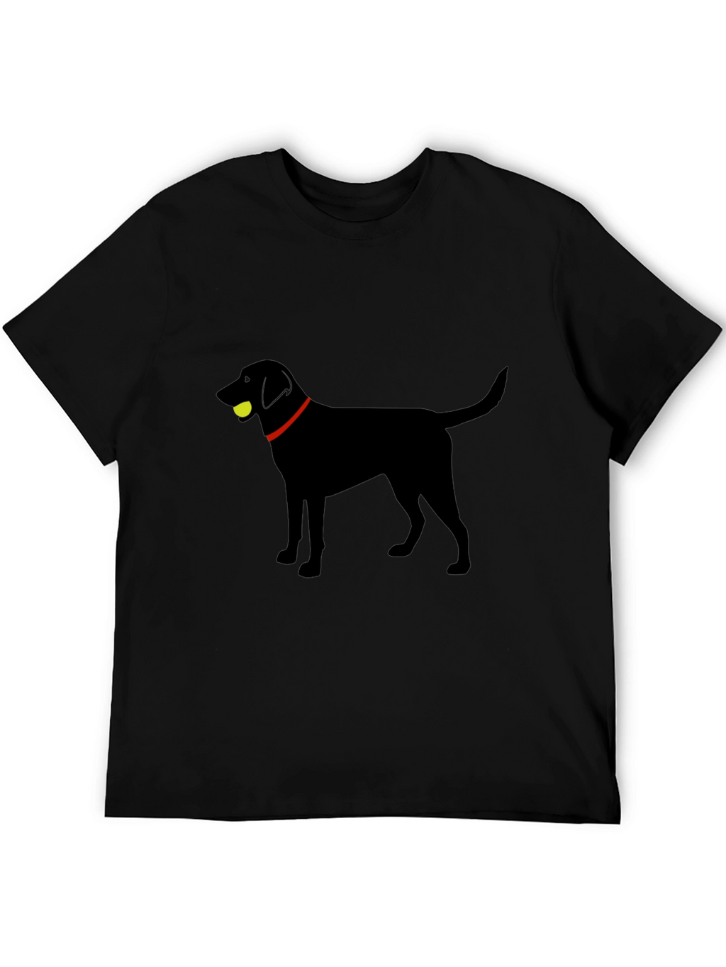 Black Lab with Tennis Ball Graphic T-Shirt