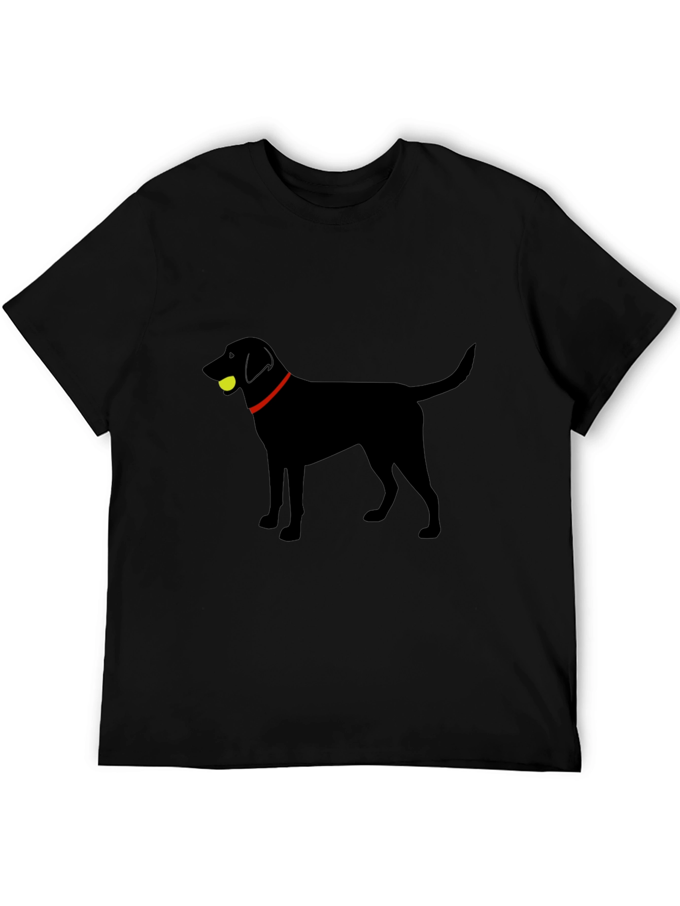 Black Lab with Tennis Ball Graphic T-Shirt