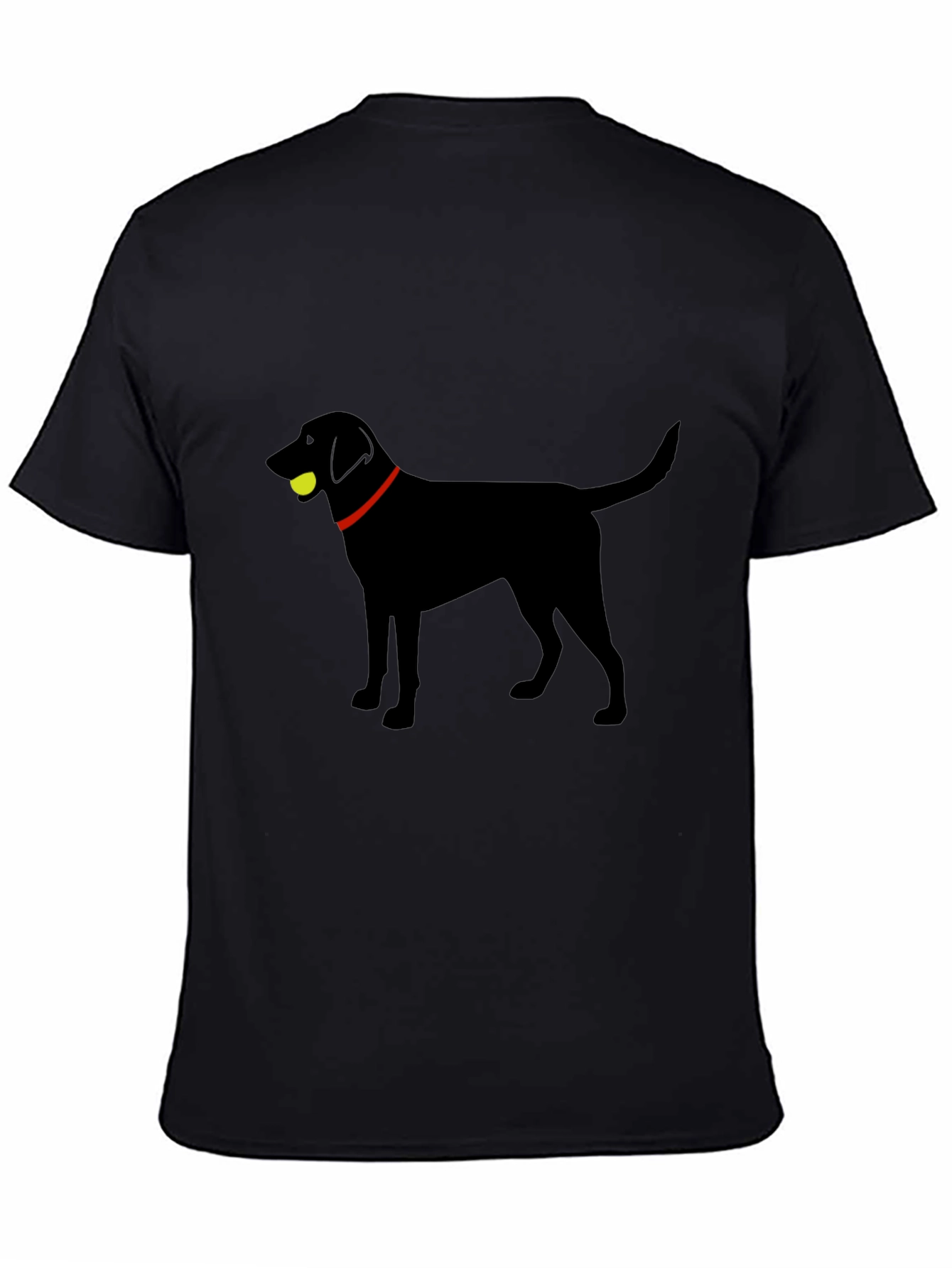 Black Lab with Tennis Ball Graphic T-Shirt