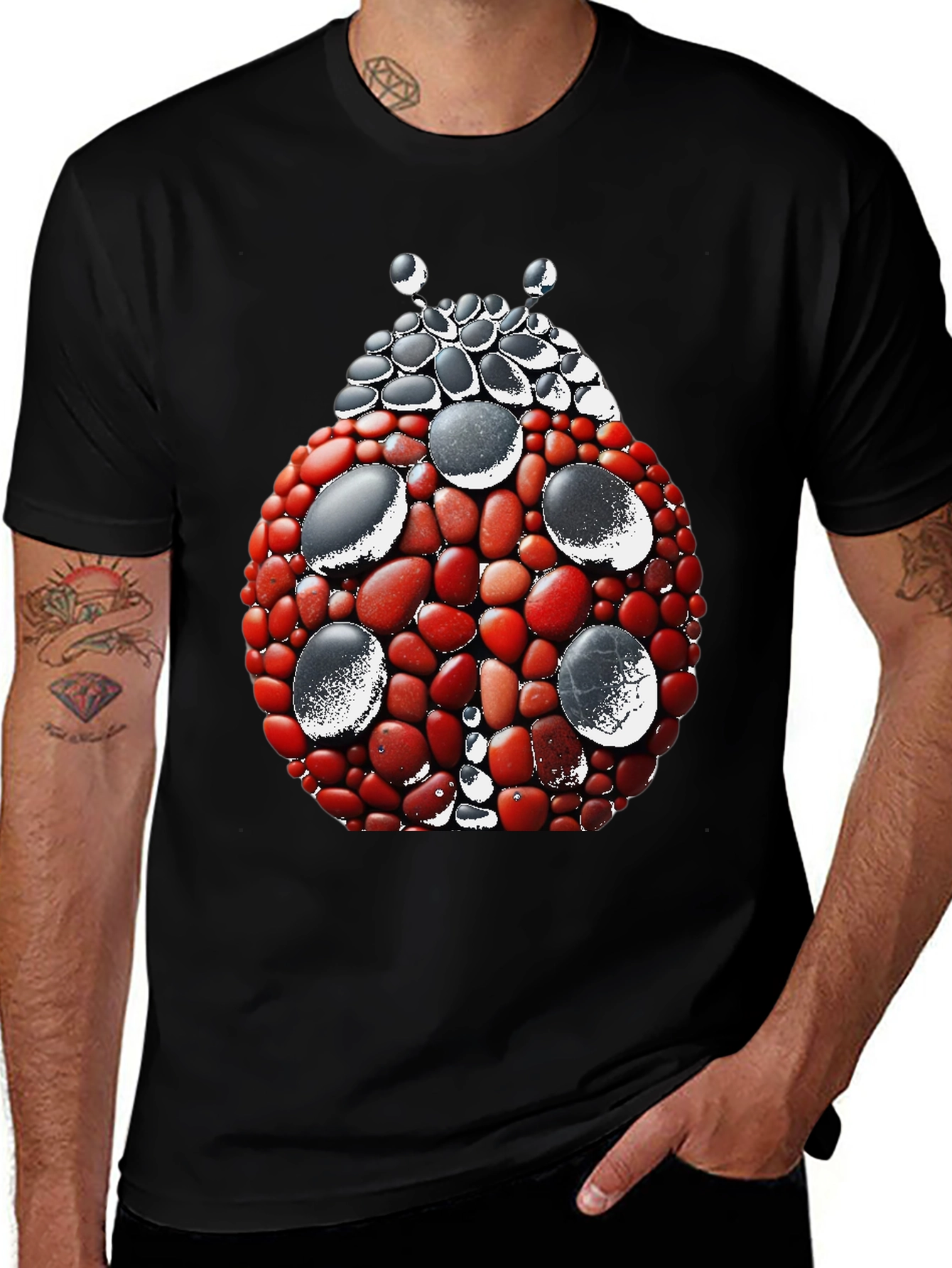 Ladybug Stone Art Graphic Tee