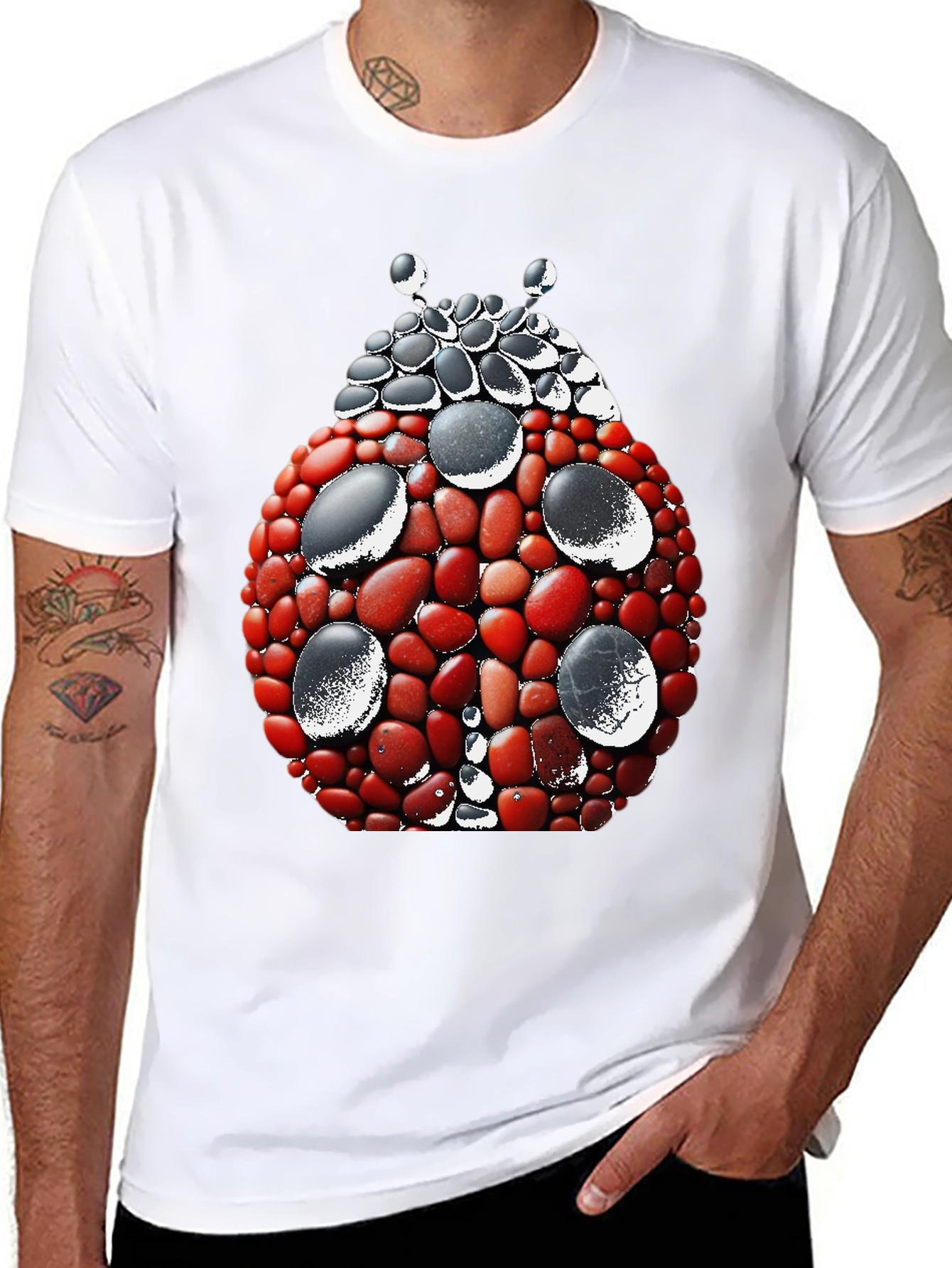 Ladybug Stone Art Graphic Tee