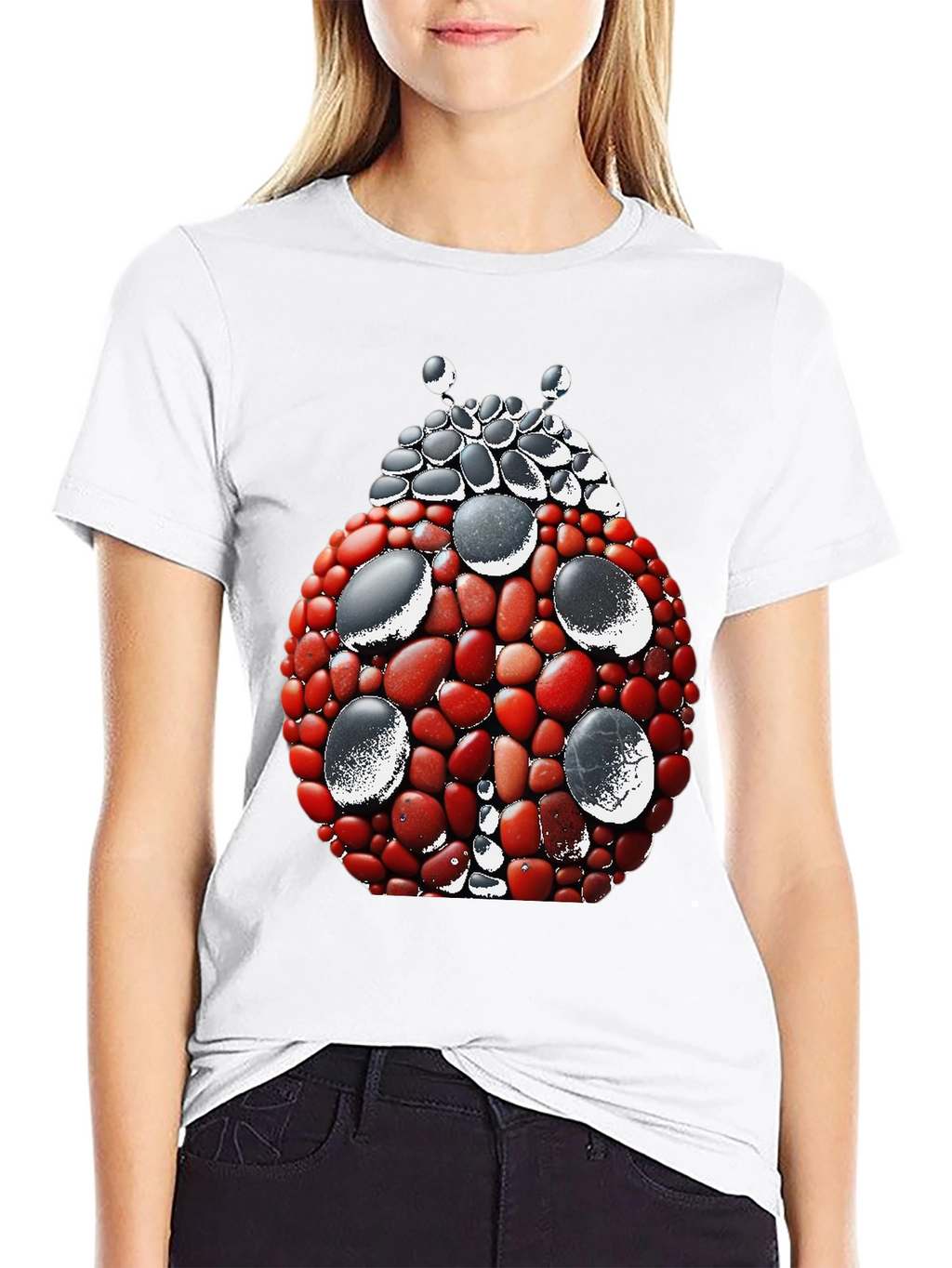 Ladybug Stone Art Graphic Tee