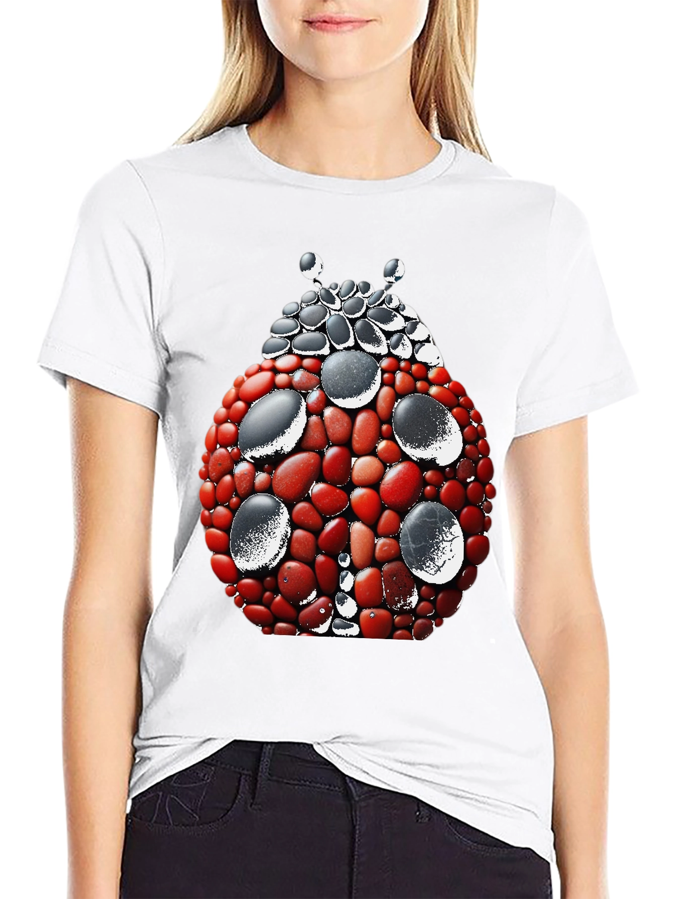 Ladybug Stone Art Graphic Tee