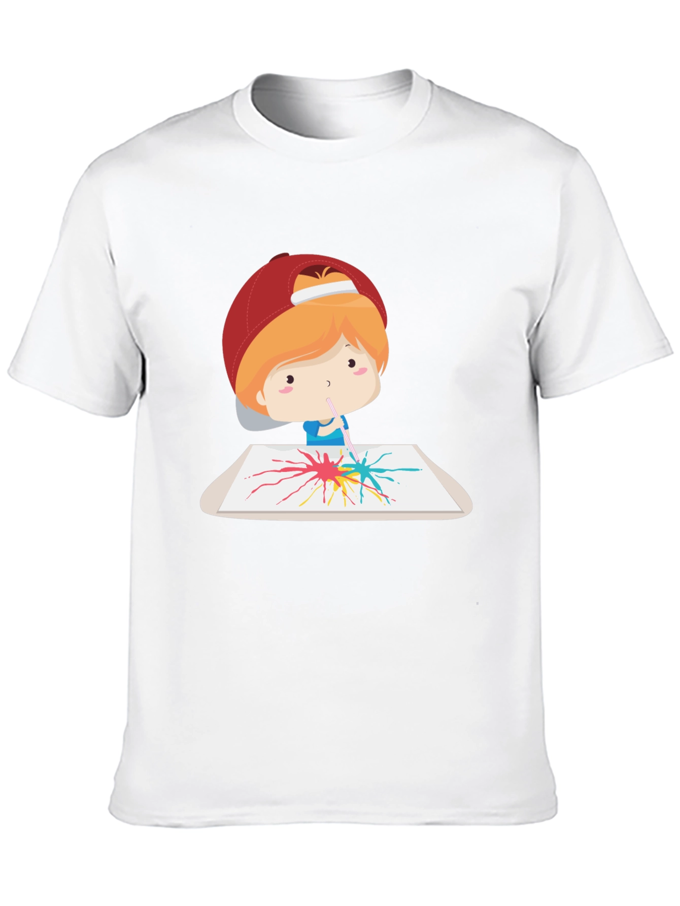 Artistic Tee: Boy Painting Design