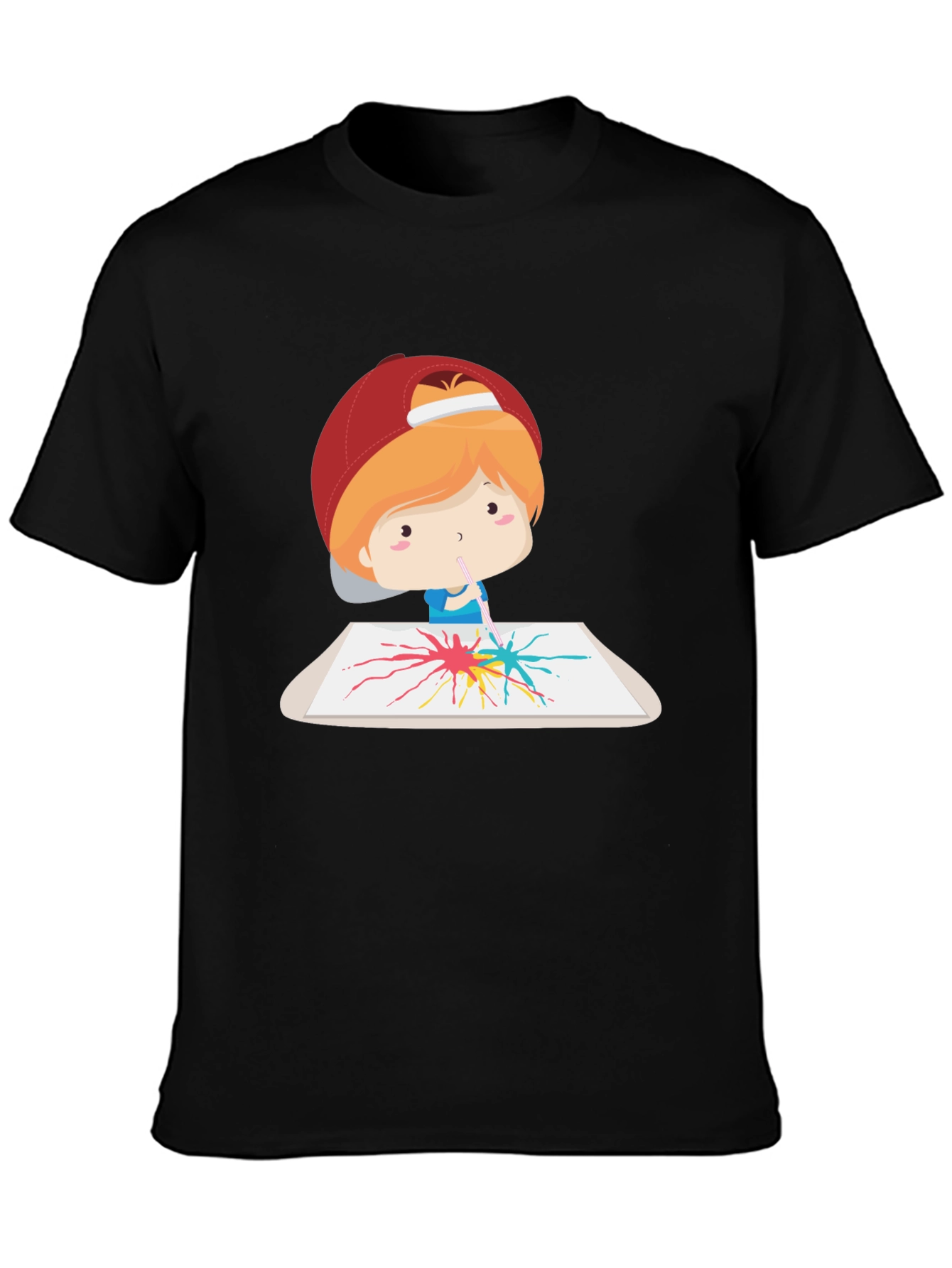 Artistic Tee: Boy Painting Design