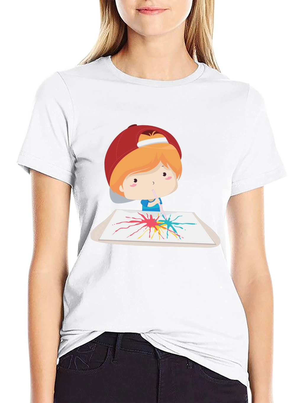 Artistic Tee: Boy Painting Design