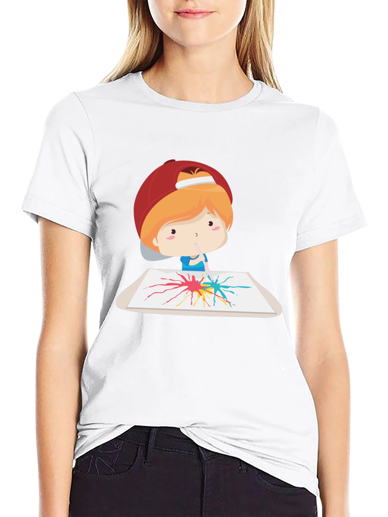 Artistic Tee: Boy Painting Design