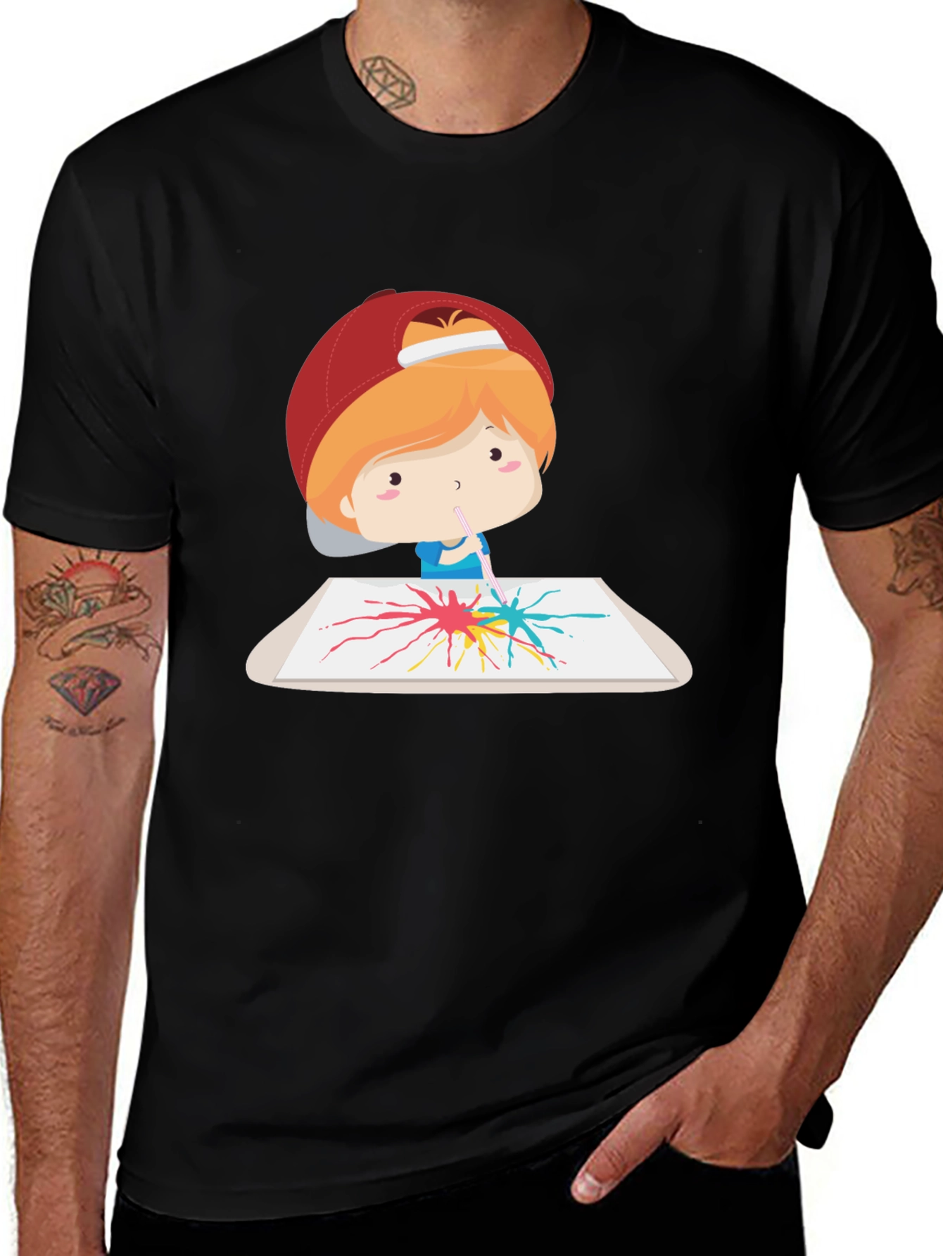 Artistic Tee: Boy Painting Design