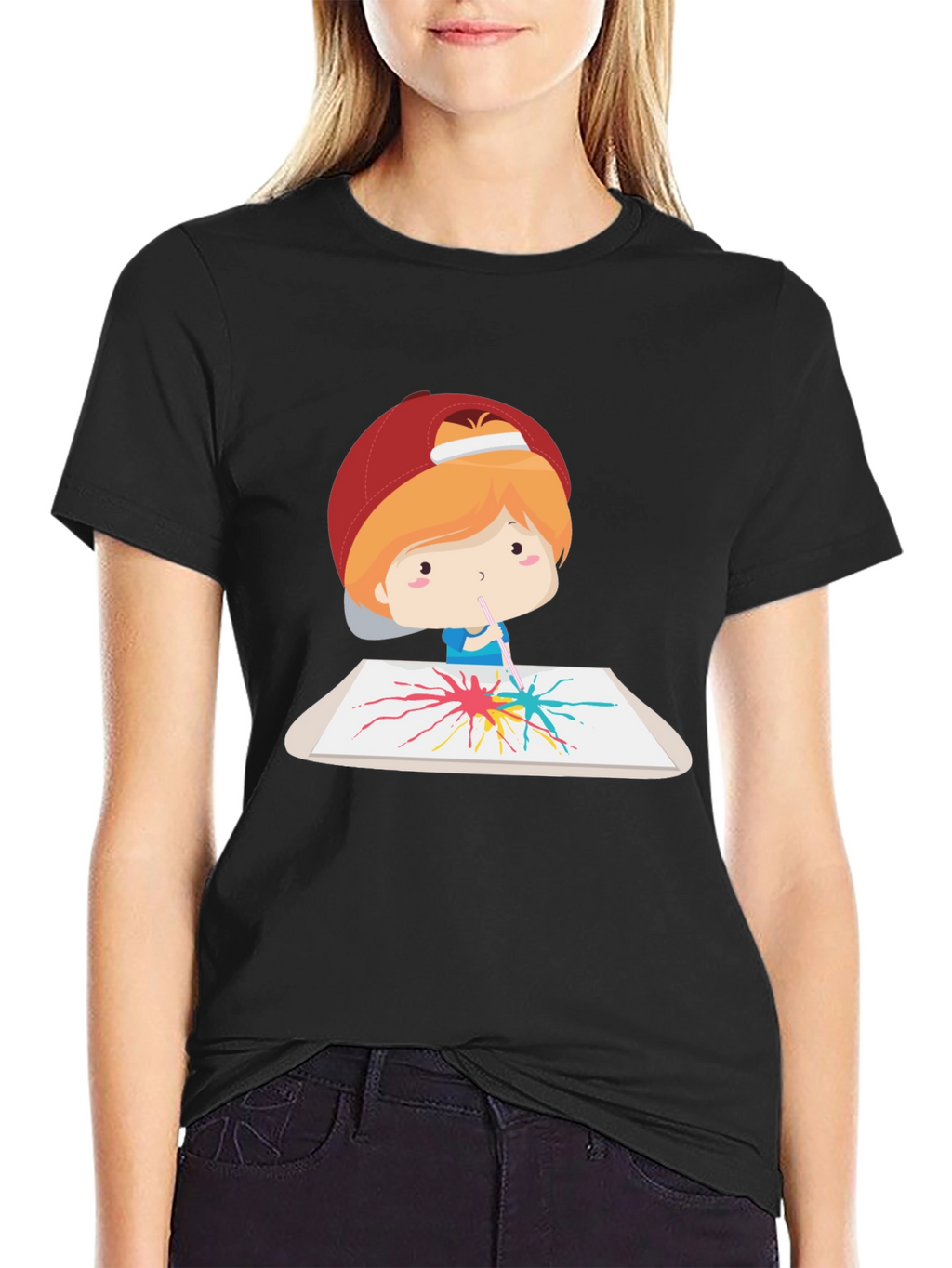 Artistic Tee: Boy Painting Design