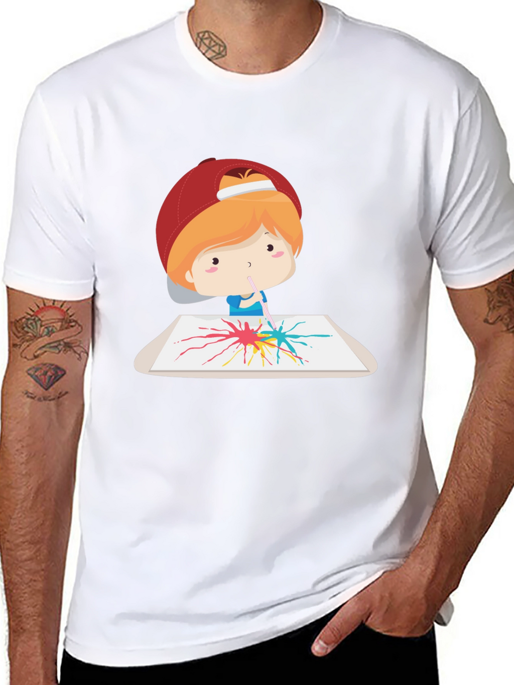 Artistic Tee: Boy Painting Design