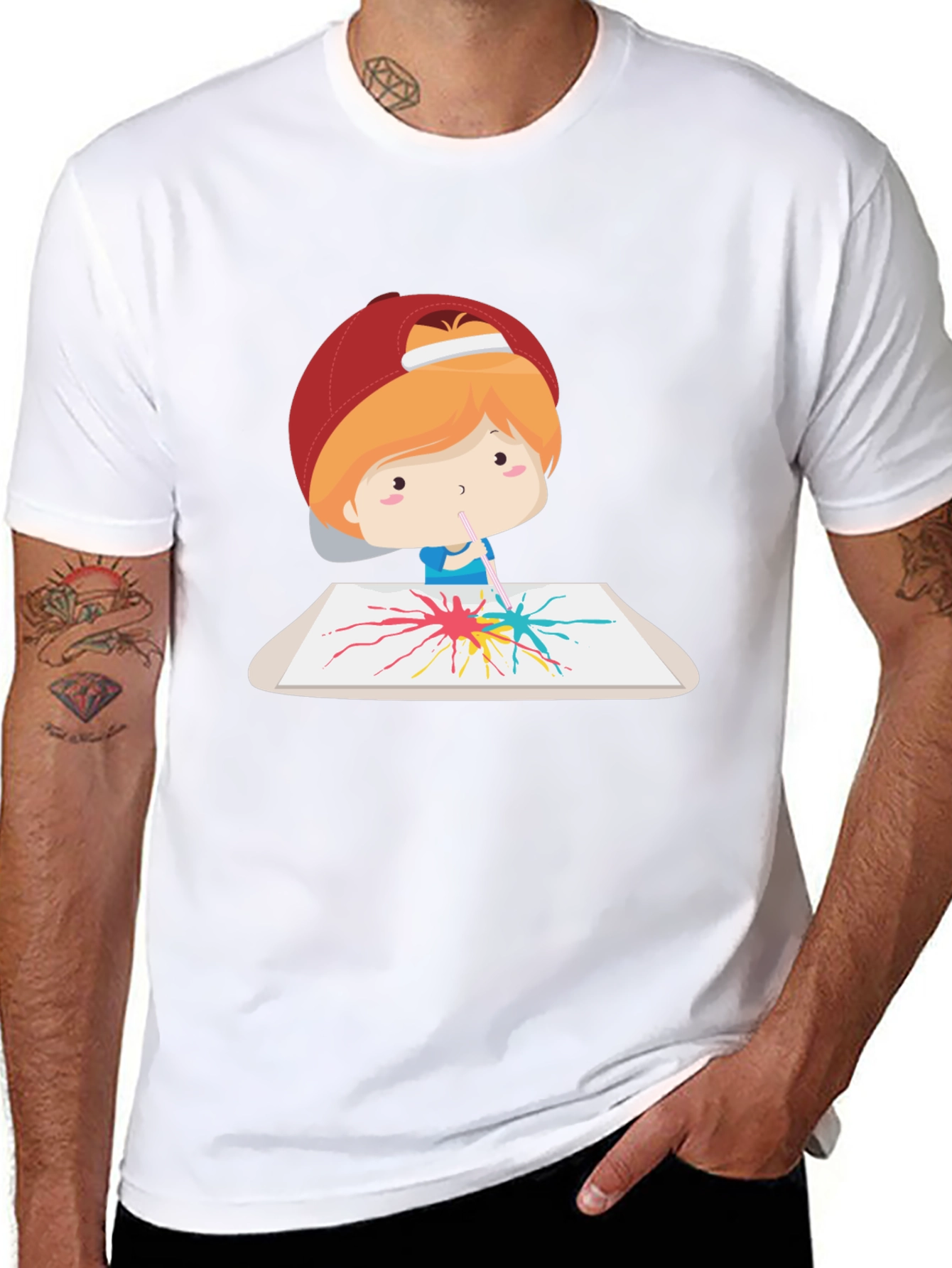 Artistic Tee: Boy Painting Design