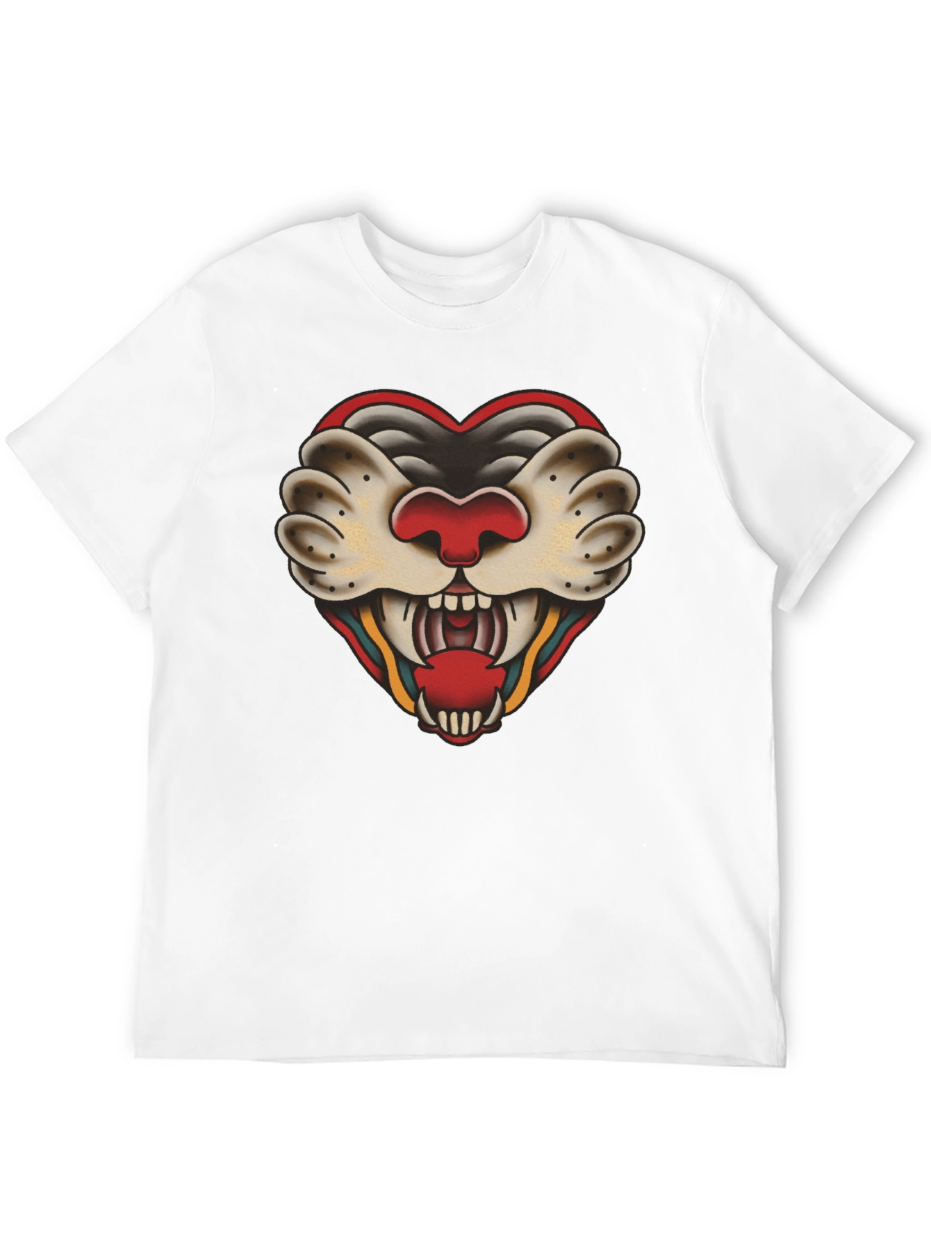 Heart Tattoo Graphic Tee - Bold Black Cotton