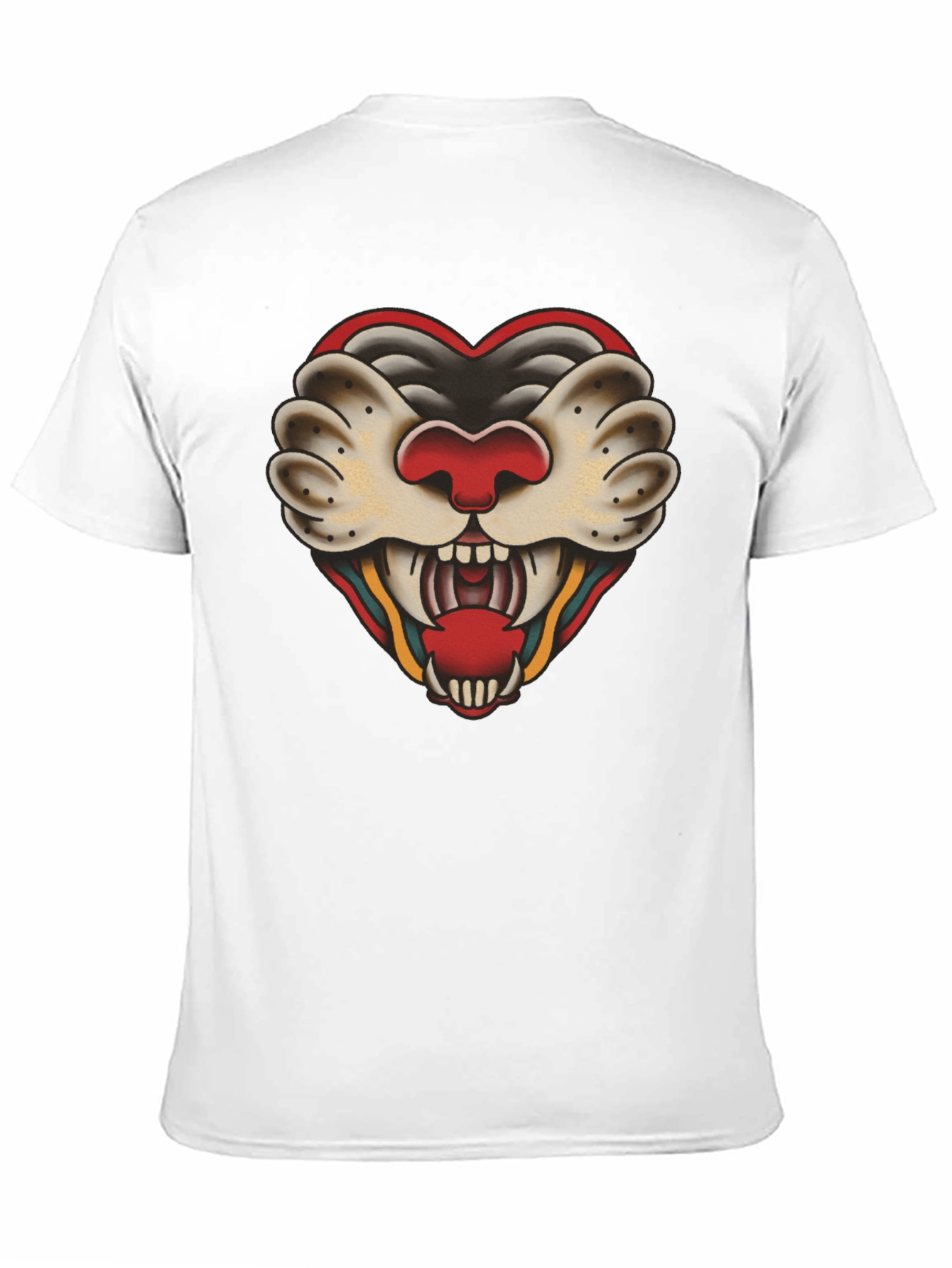 Heart Tattoo Graphic Tee - Bold Black Cotton