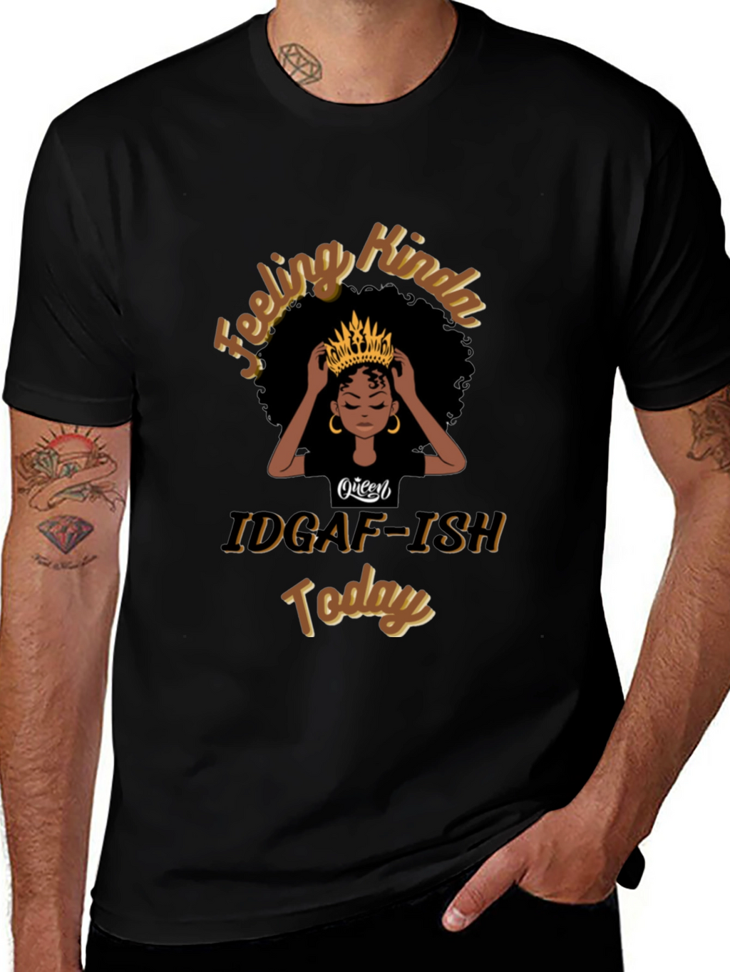 Queen IDGAF-ISH Today Black T-Shirt