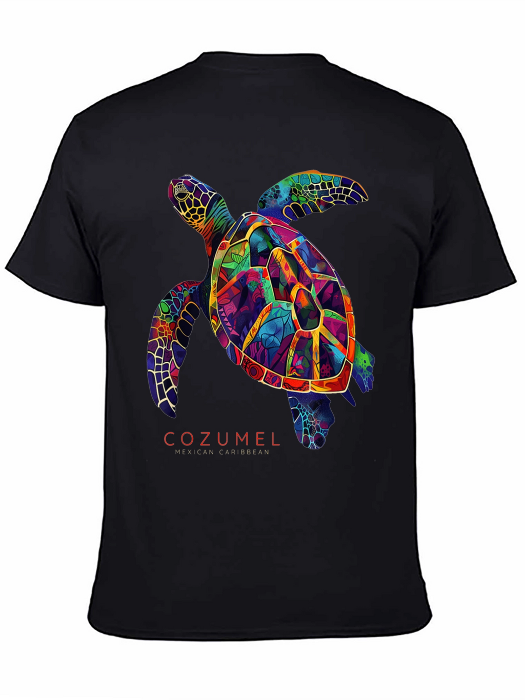 Cozumel Sea Turtle Graphic Tee - Mens Black T-Shirt