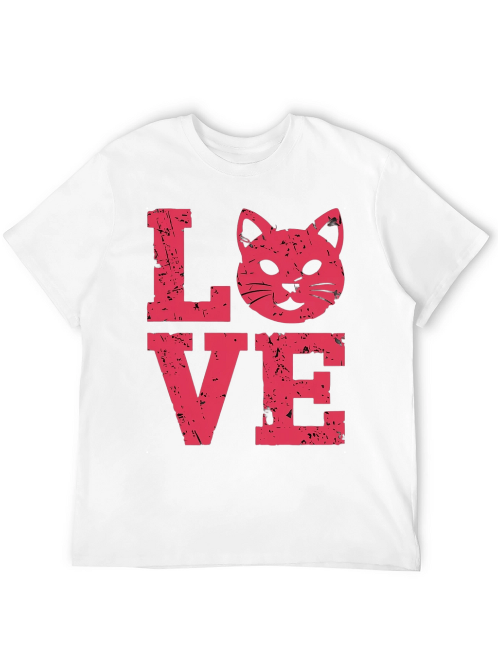 Love Cat Graphic Tee -  Distressed Print