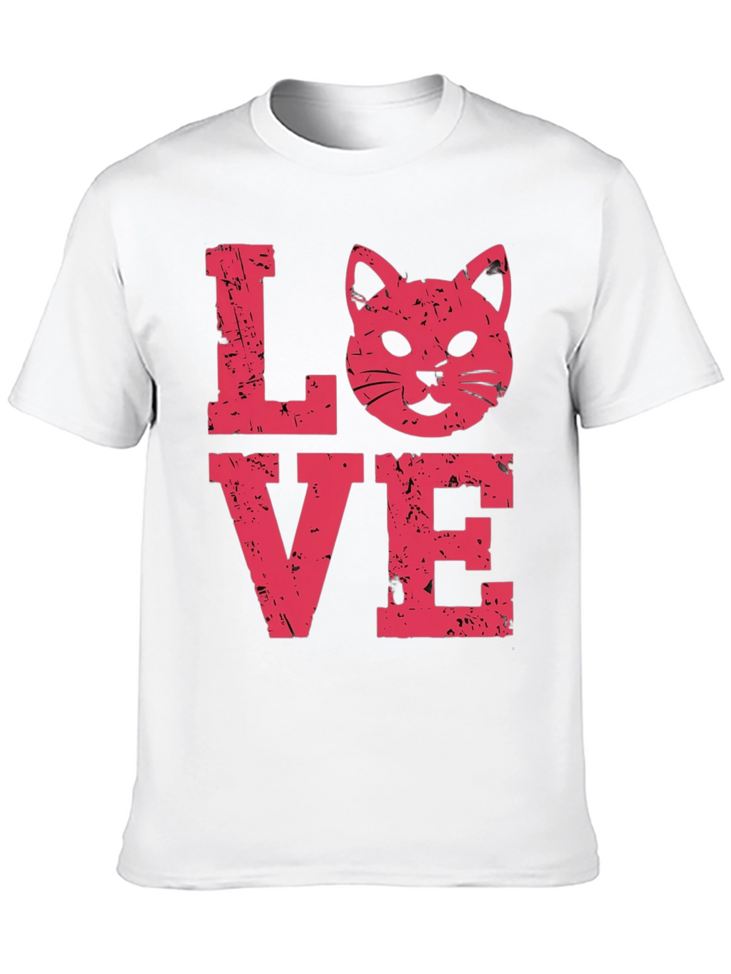 Love Cat Graphic Tee -  Distressed Print