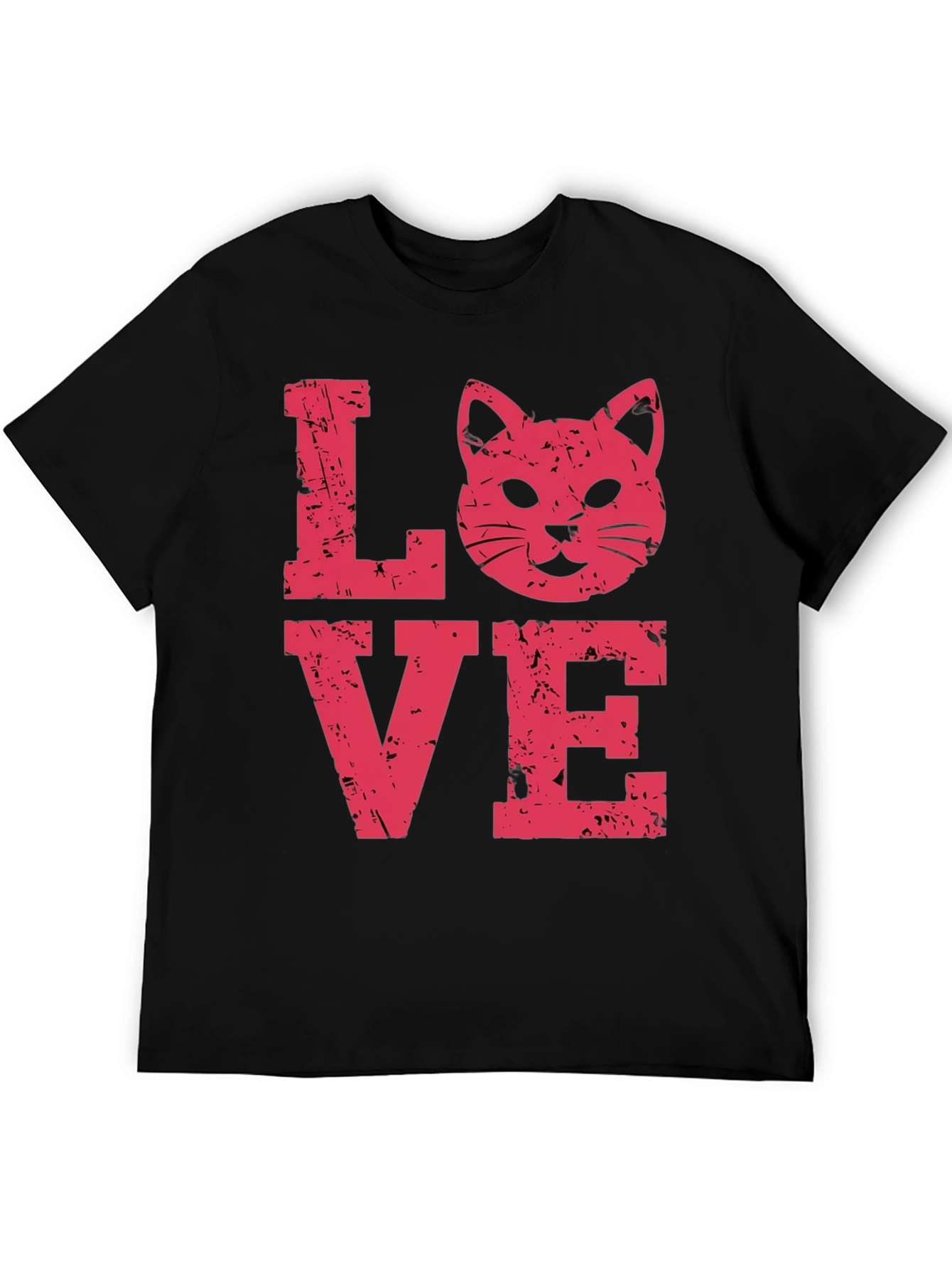 Love Cat Graphic Tee -  Distressed Print