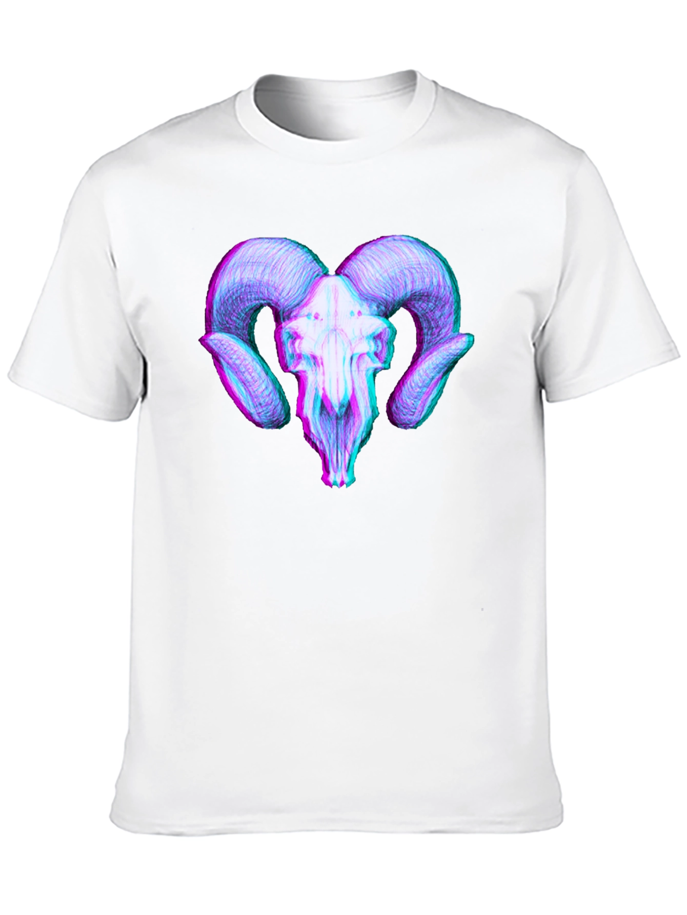 Ram Skull 3D Effect Graphic Tee