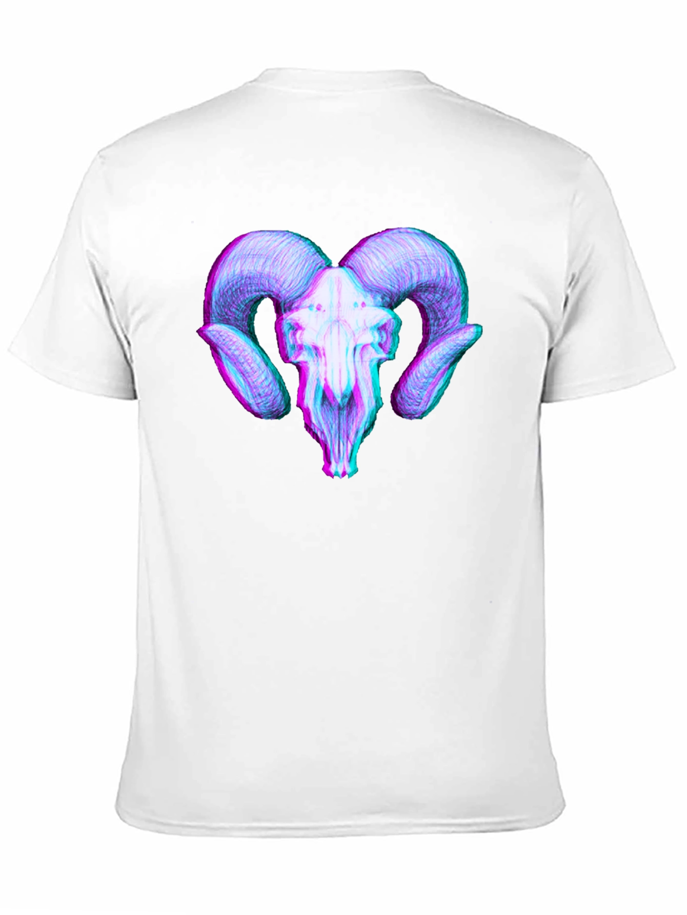 Ram Skull 3D Effect Graphic Tee