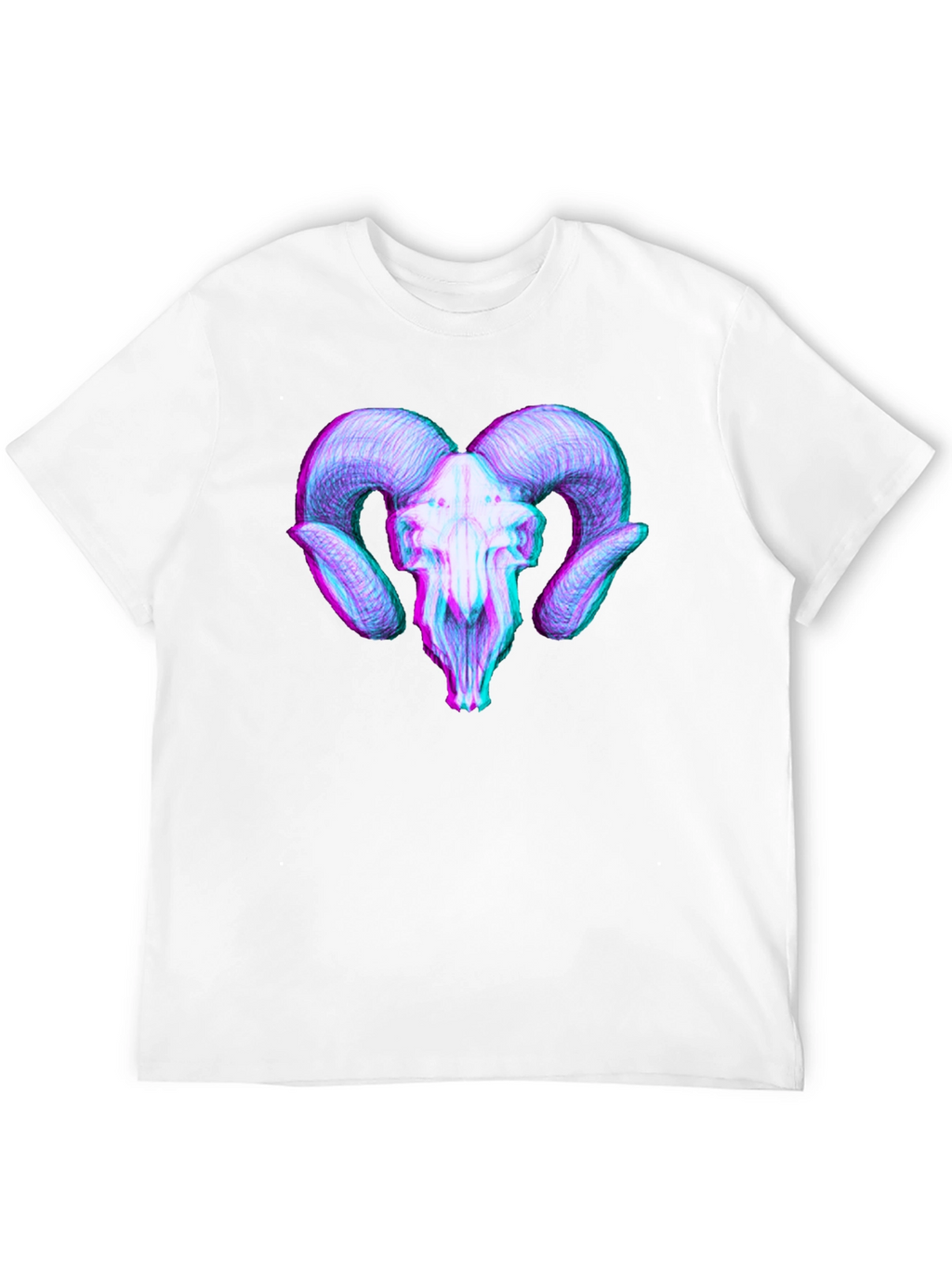 Ram Skull 3D Effect Graphic Tee