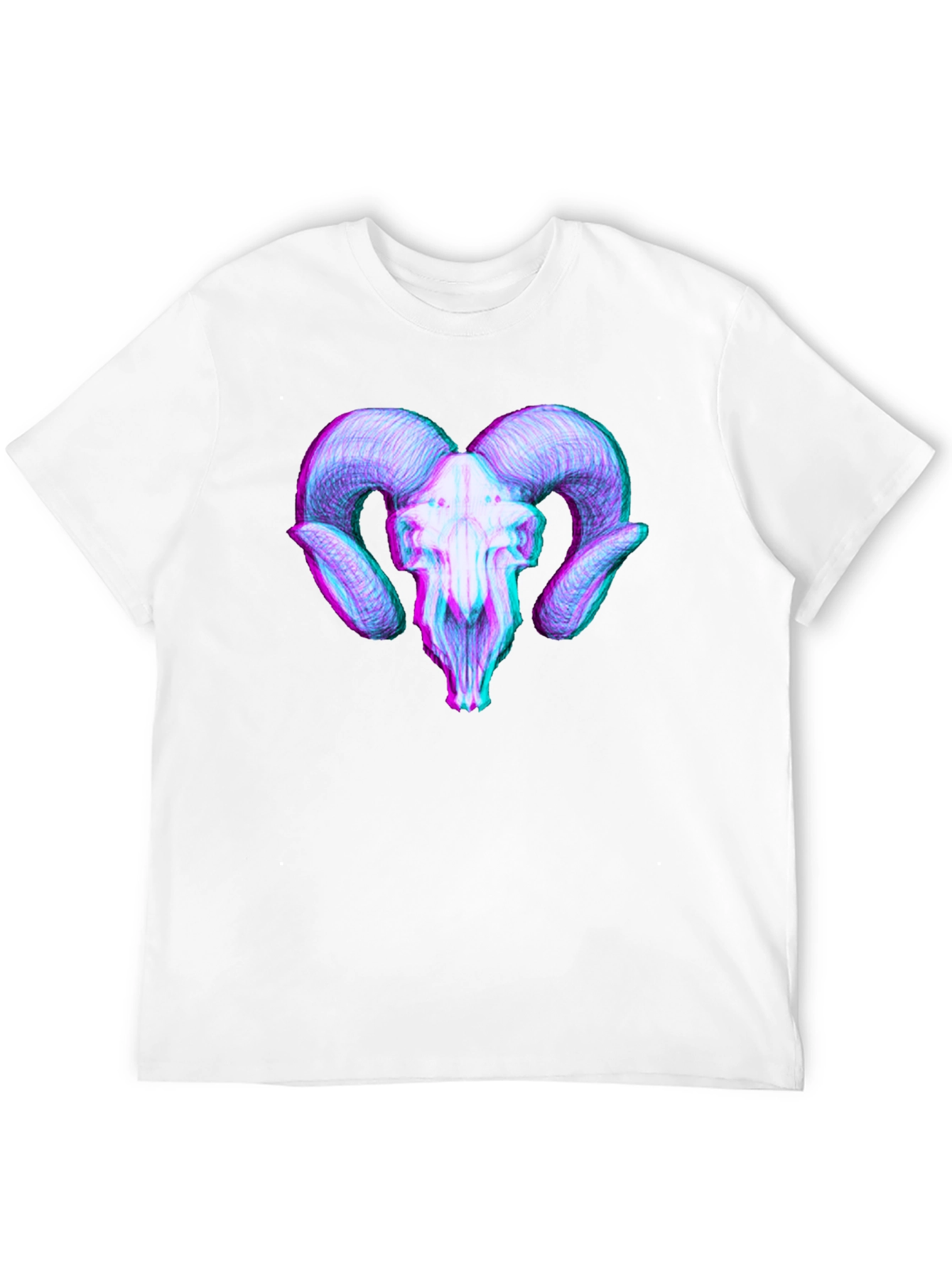Ram Skull 3D Effect Graphic Tee