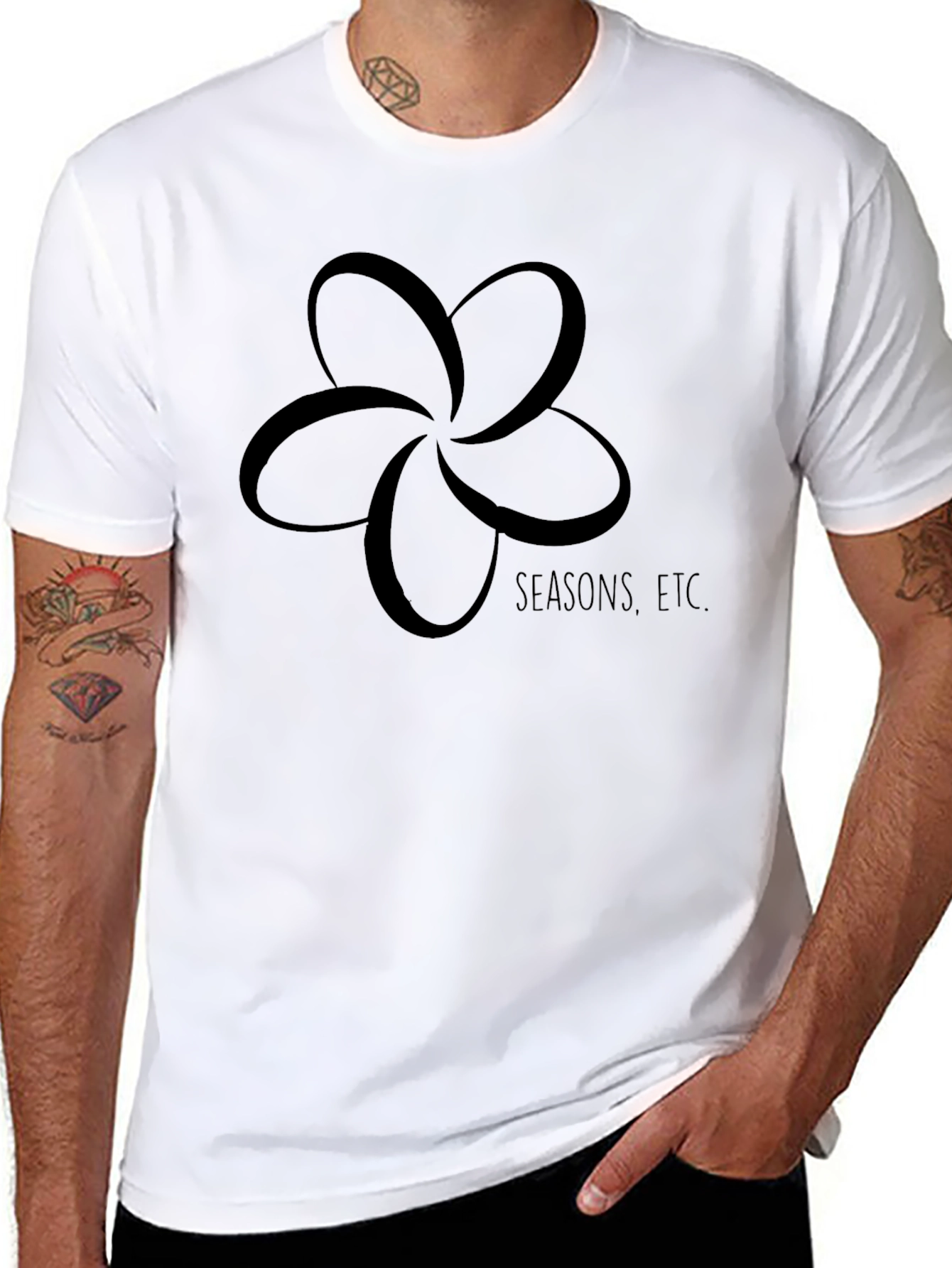 Seasons etc. Flower Graphic Black T-Shirt