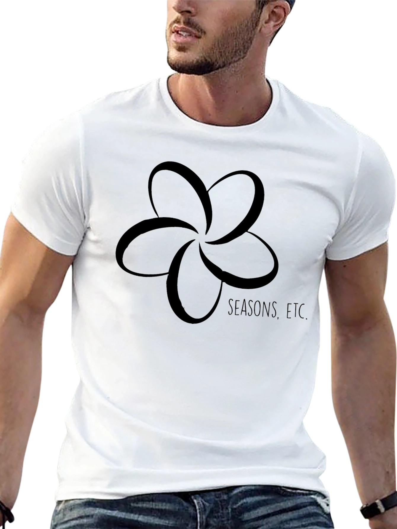 Seasons etc. Flower Graphic Black T-Shirt