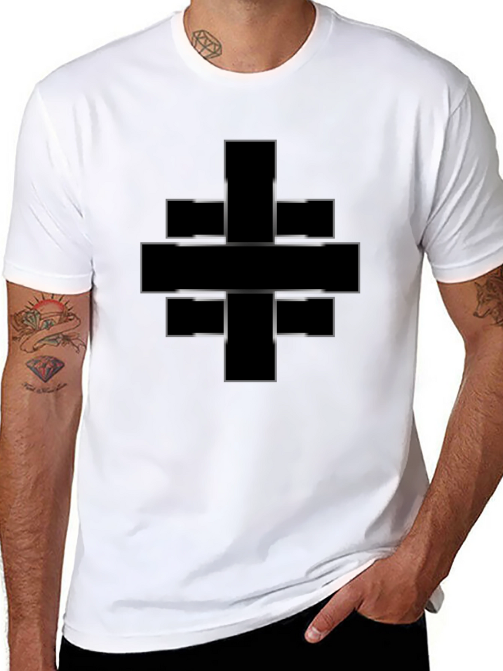 Modern Geometric Black T-Shirt