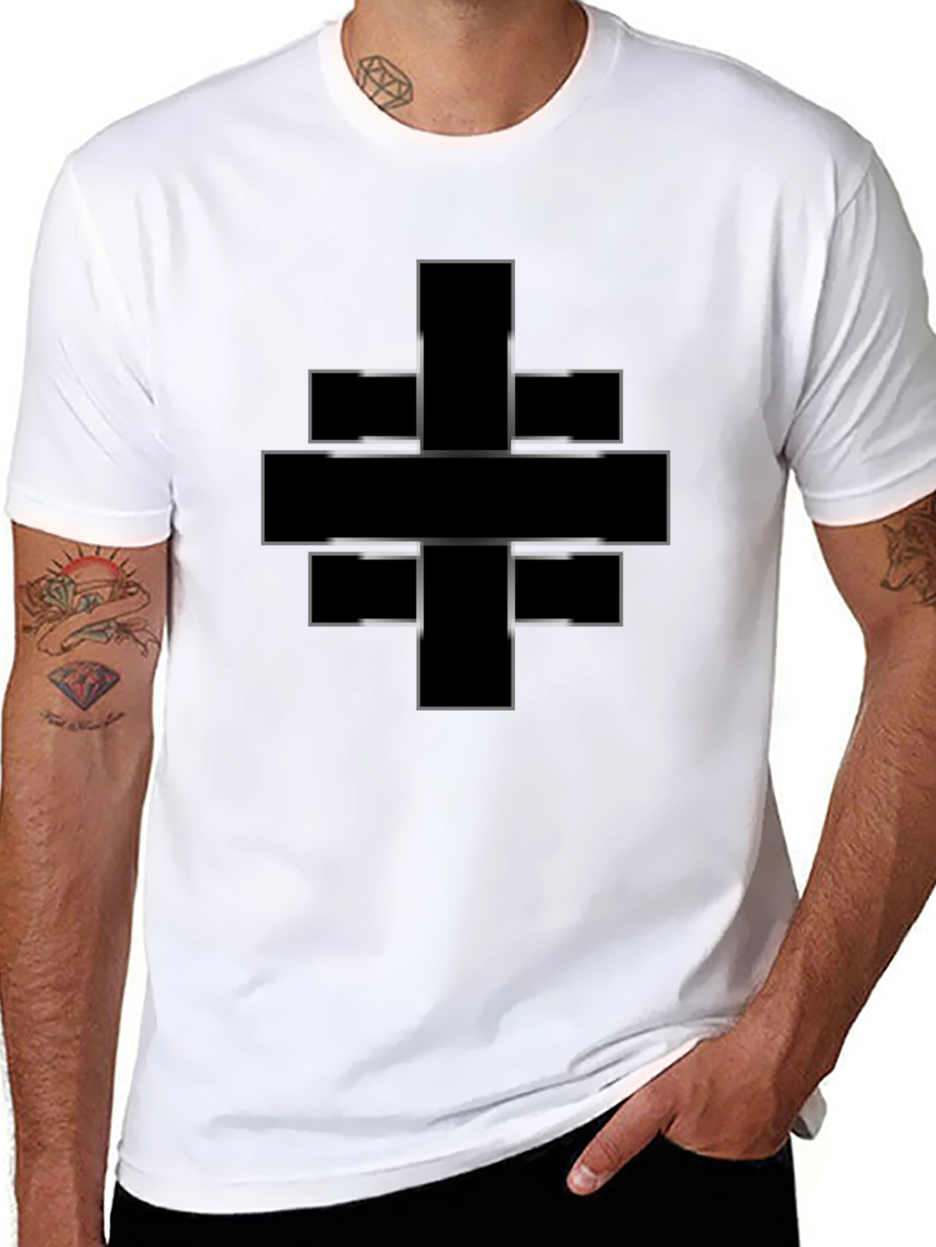 Modern Geometric Black T-Shirt
