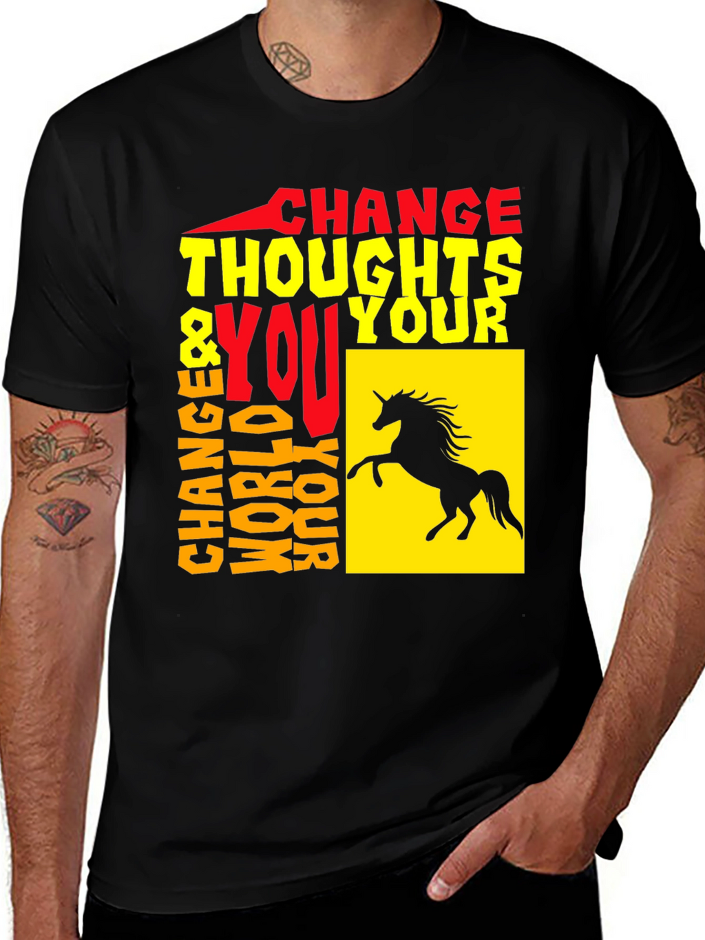 Change Thoughts Change World T-Shirt Black Unisex