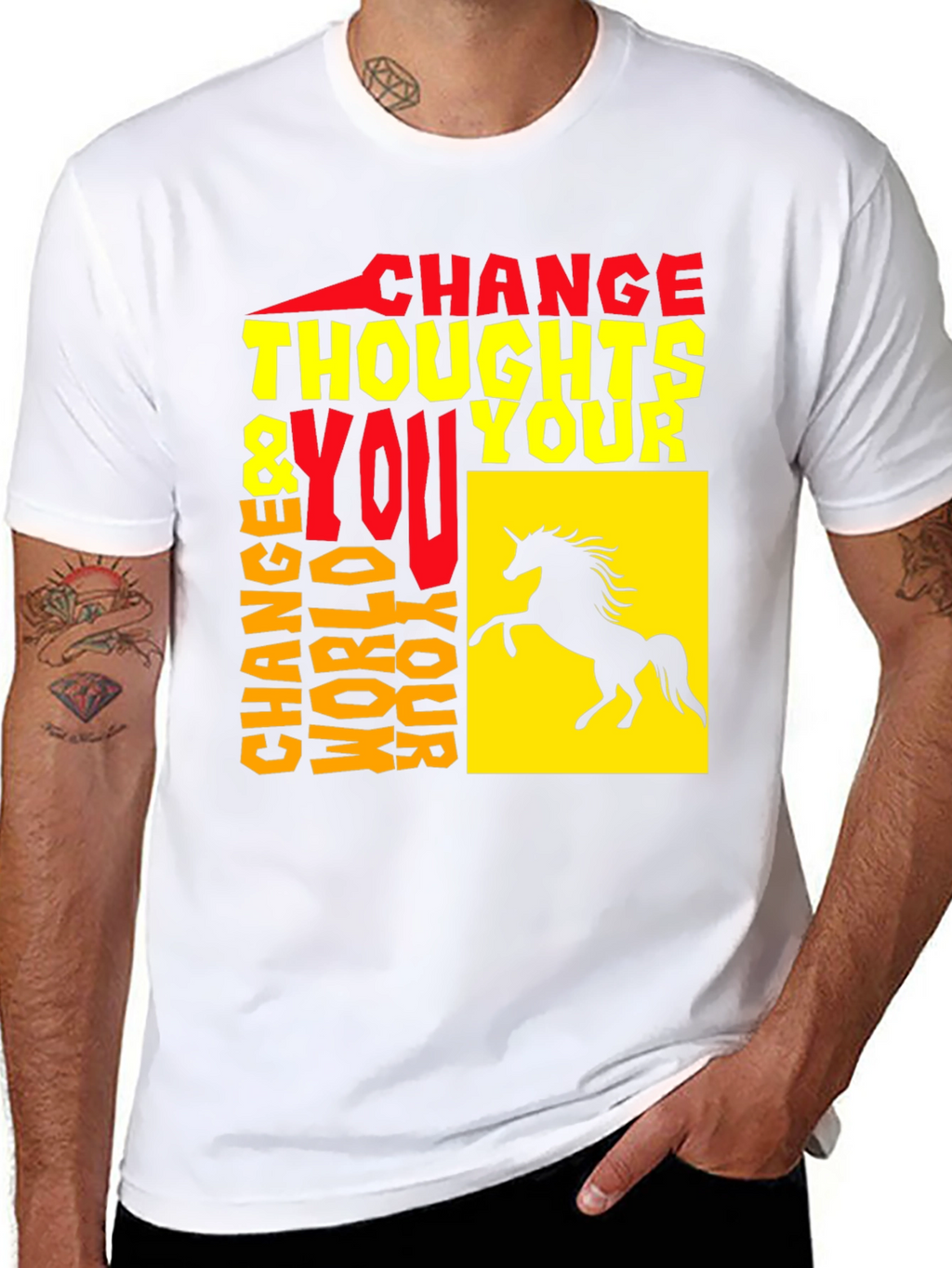 Change Thoughts Change World T-Shirt Black Unisex
