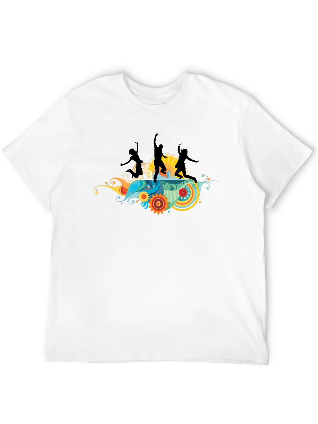 Funky Graphic Tee - Black Cotton T-Shirt