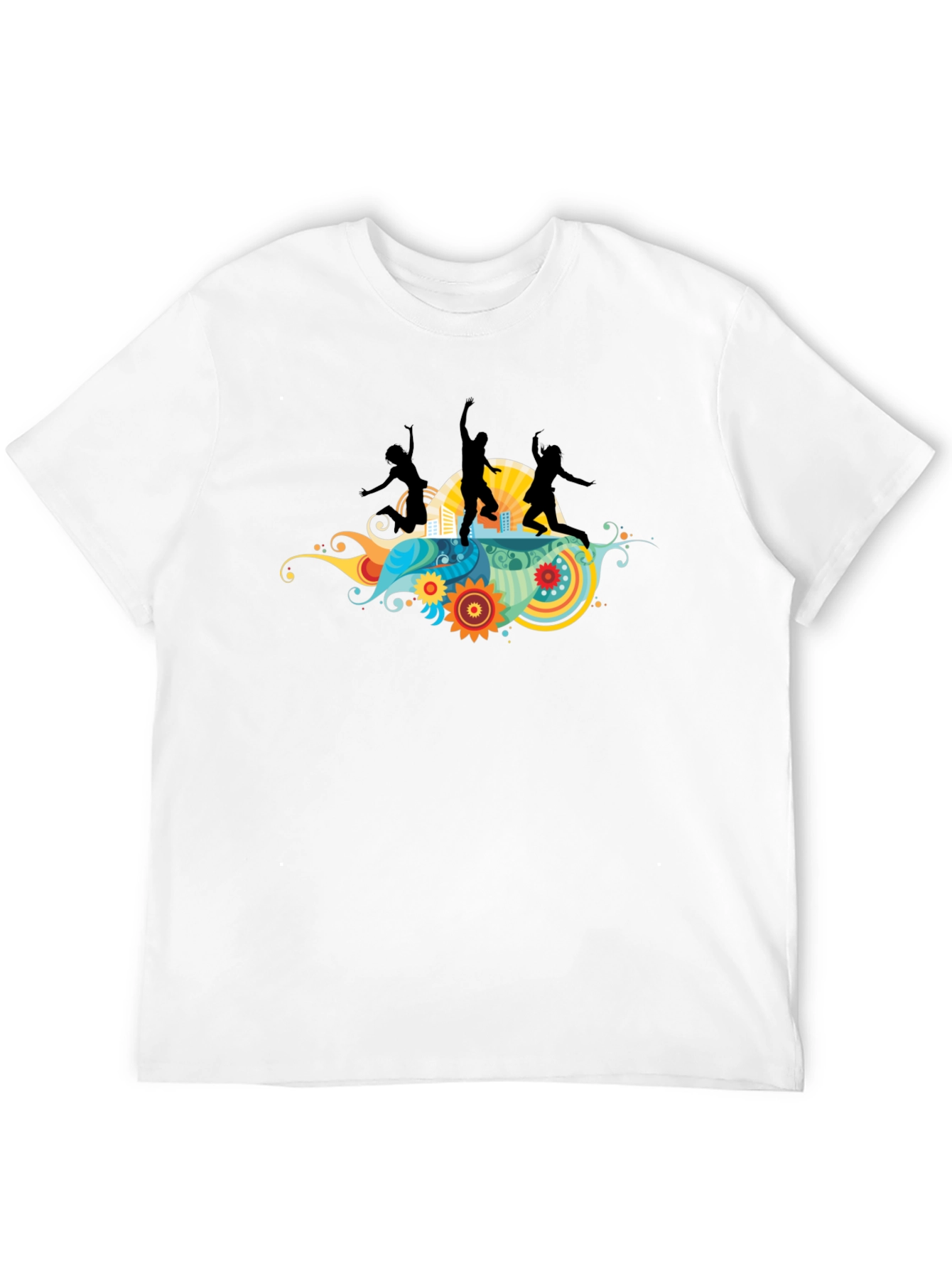 Funky Graphic Tee - Black Cotton T-Shirt