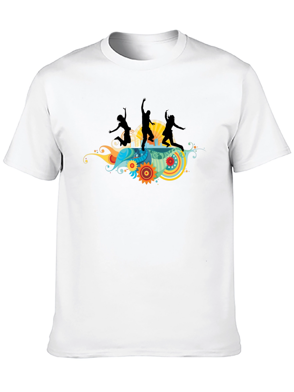 Funky Graphic Tee - Black Cotton T-Shirt