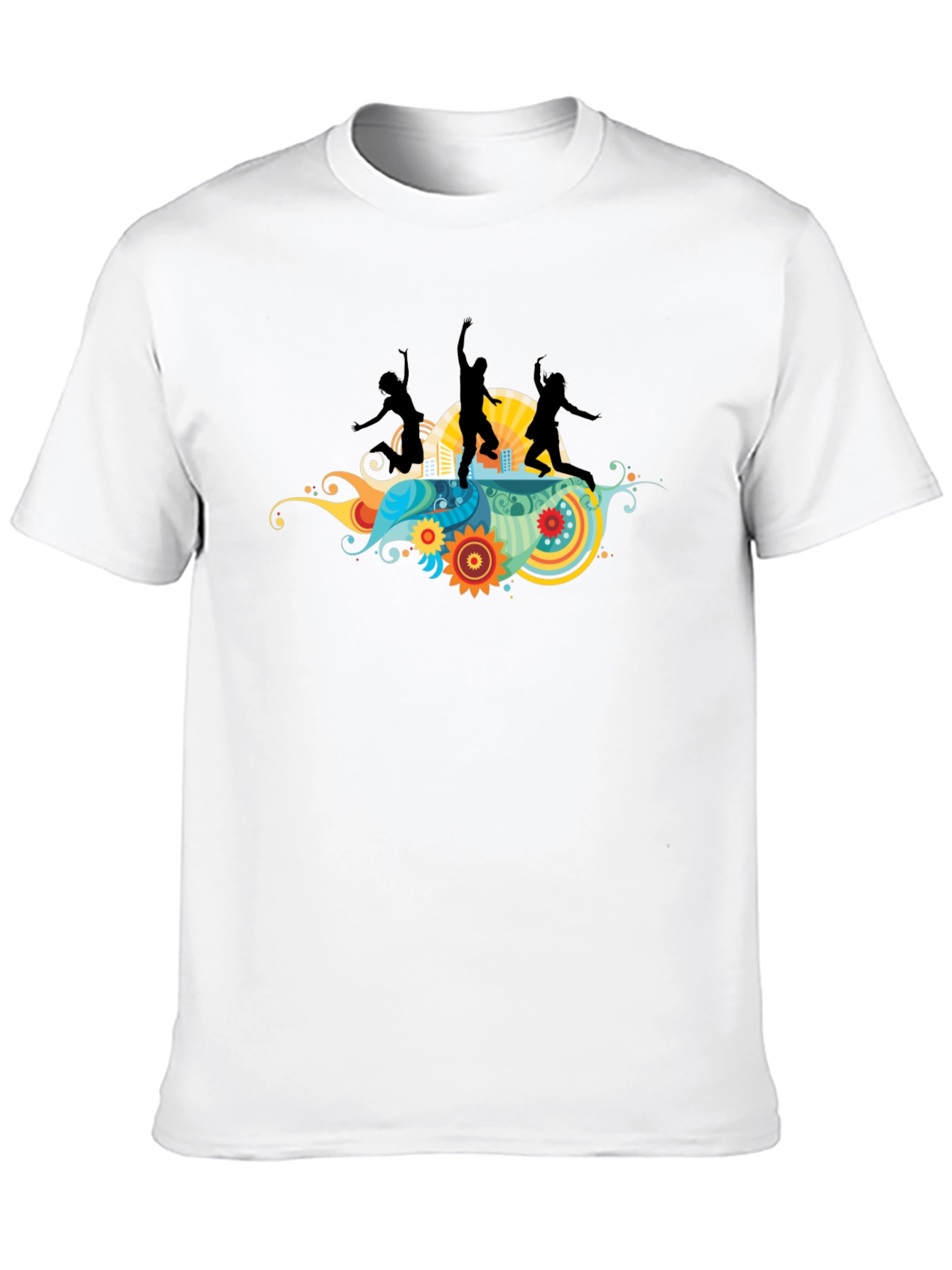 Funky Graphic Tee - Black Cotton T-Shirt